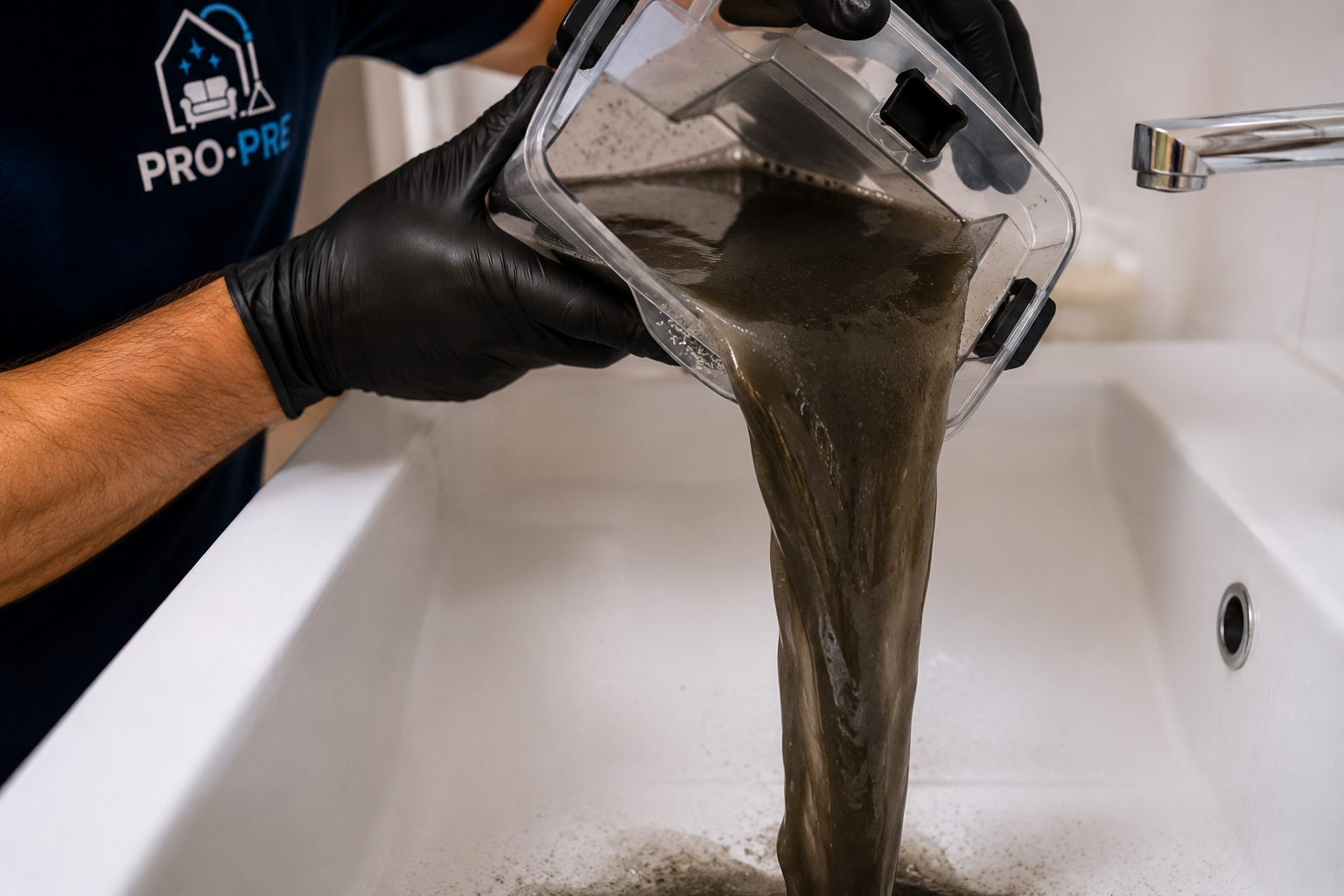 L'eau extraite après nettoyage Kärcher