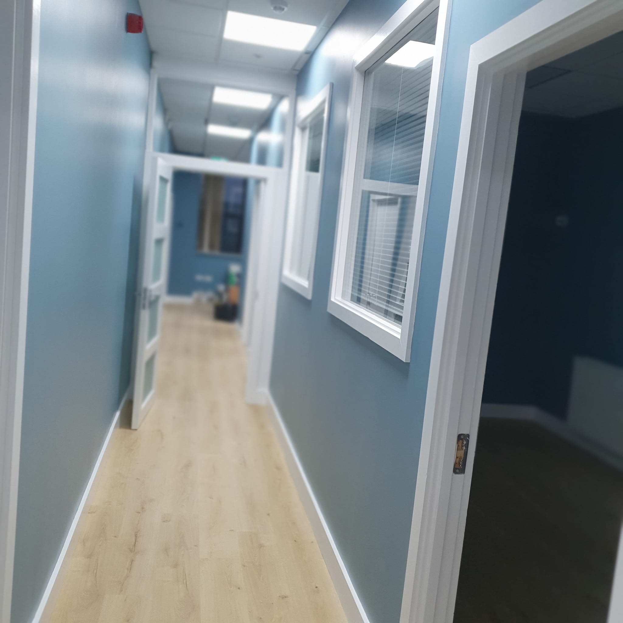 Office Corridor with Internal Windows