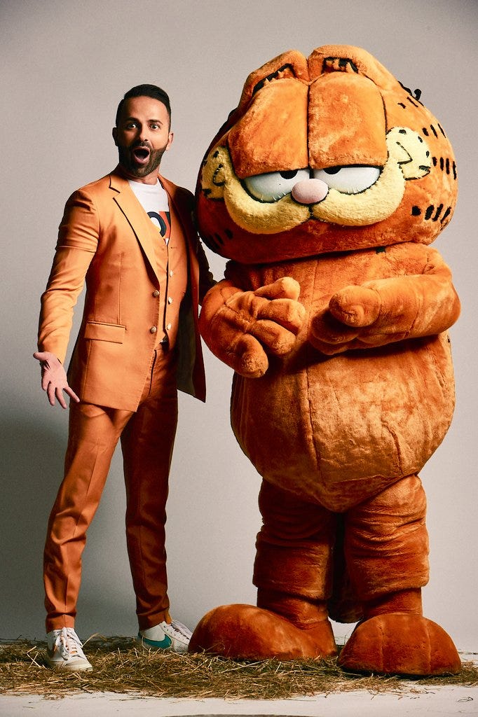 Nathen Mazri with Garfield