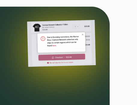 We can't ship this item to your region โ geofenced checkout