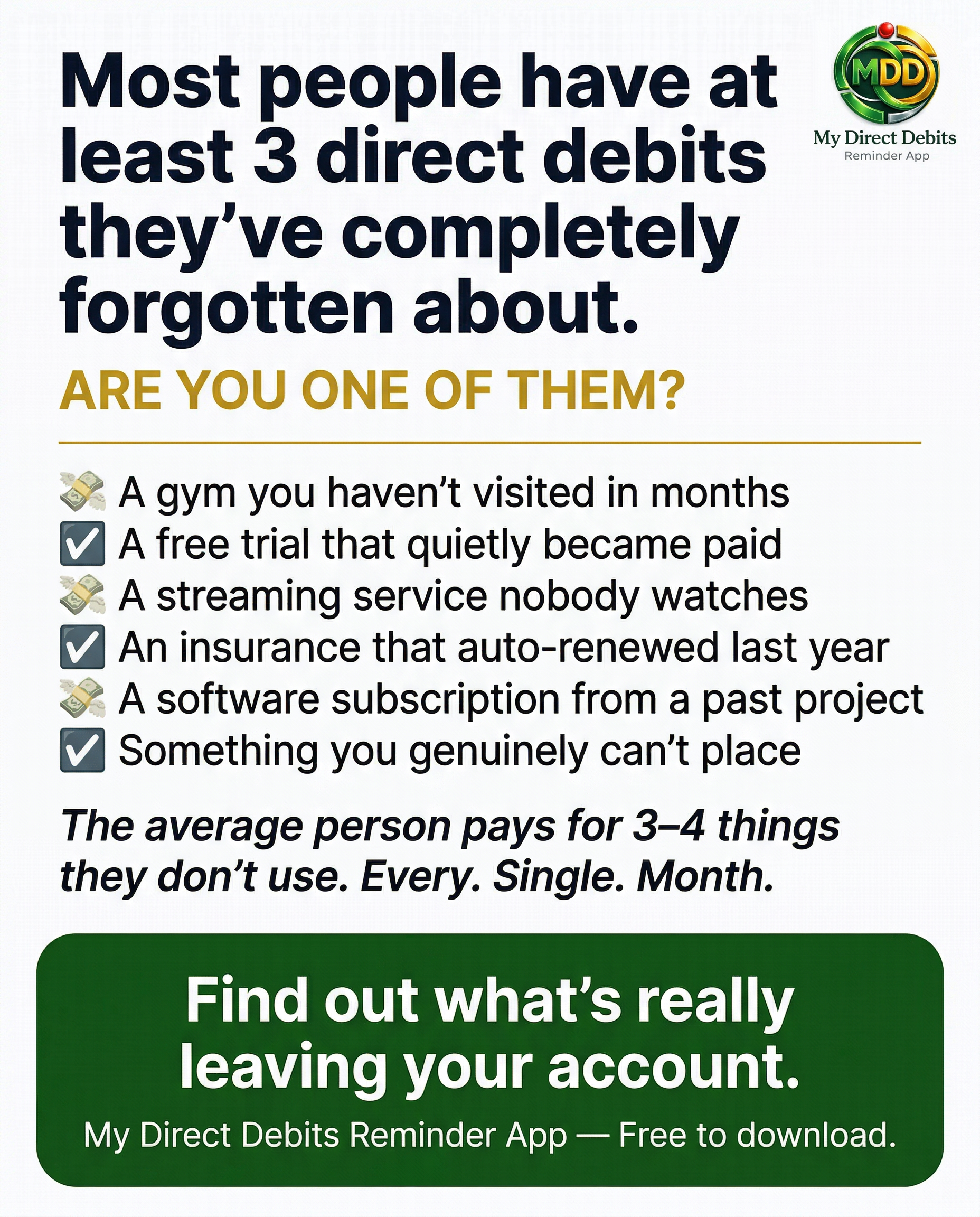 Get My Direct Debit Reminder App