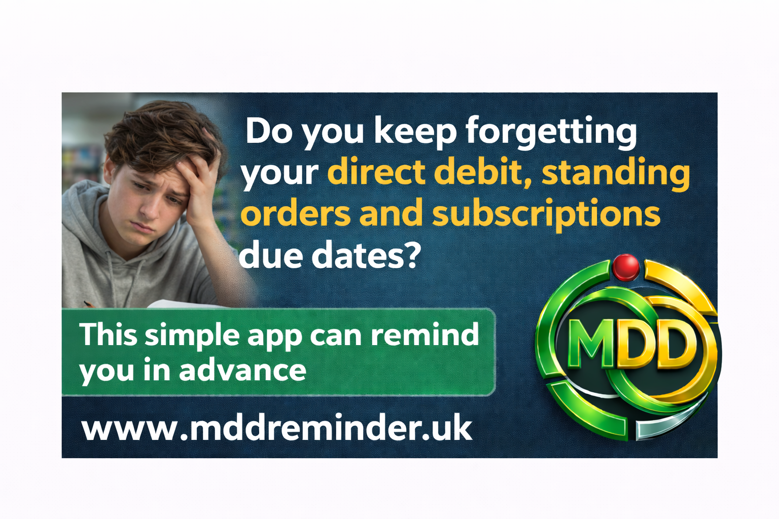 Student stressed about forgotten subscription payments