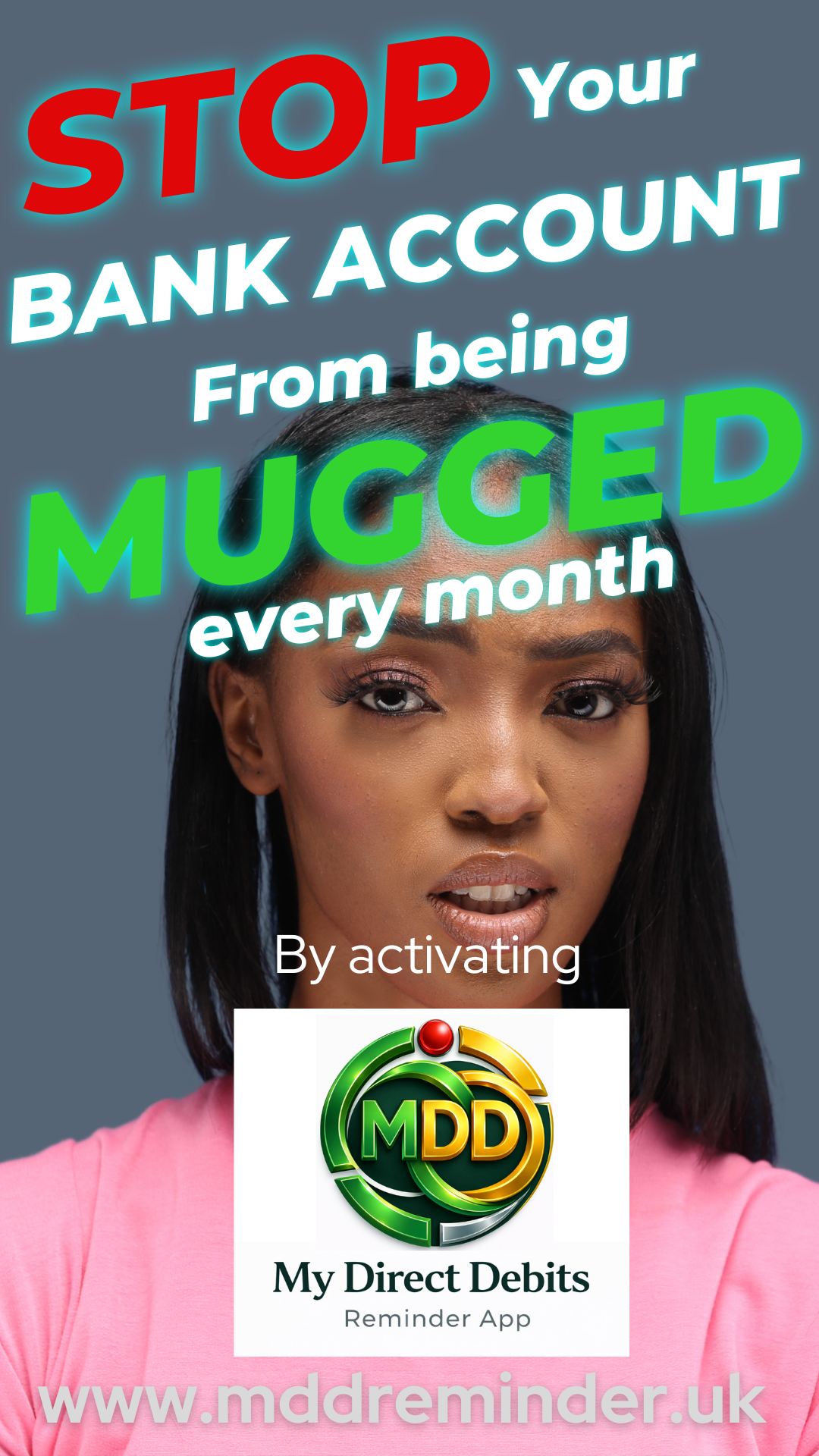 Stop your bank account from being mugged — woman taking control