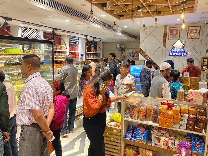 Maddi Sweets shop, busy with customers