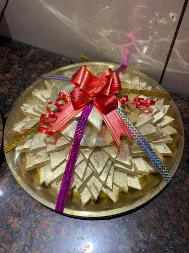 Maddi Sweets signature Kaju Katli platter