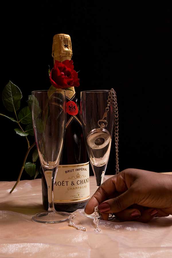 Champagne, rose and gold pocket watch