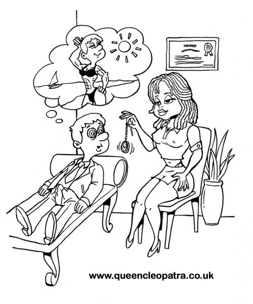 Cartoon - a comic moment of suggestion and surrender