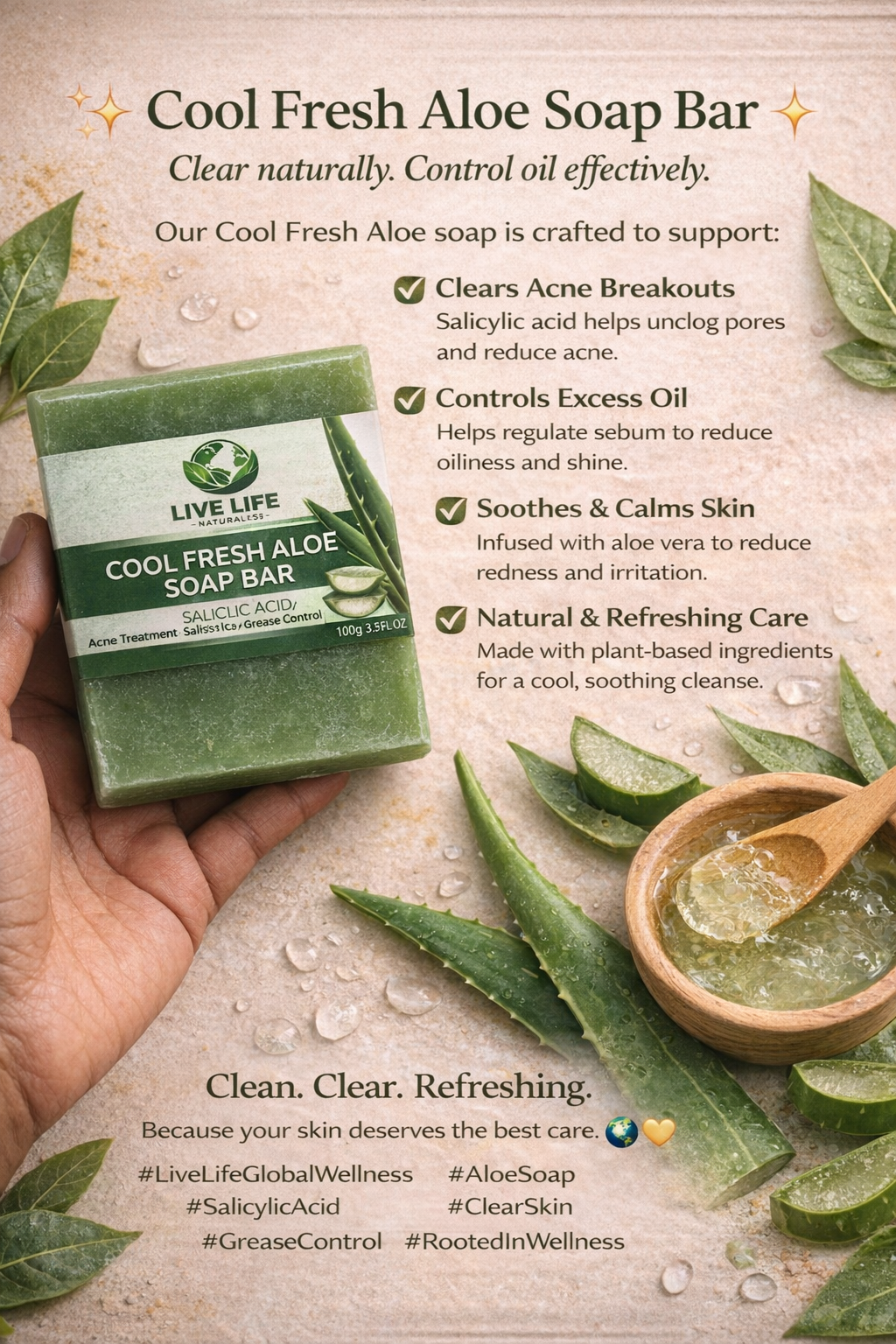 Cool Fresh Aloe Soap Bar