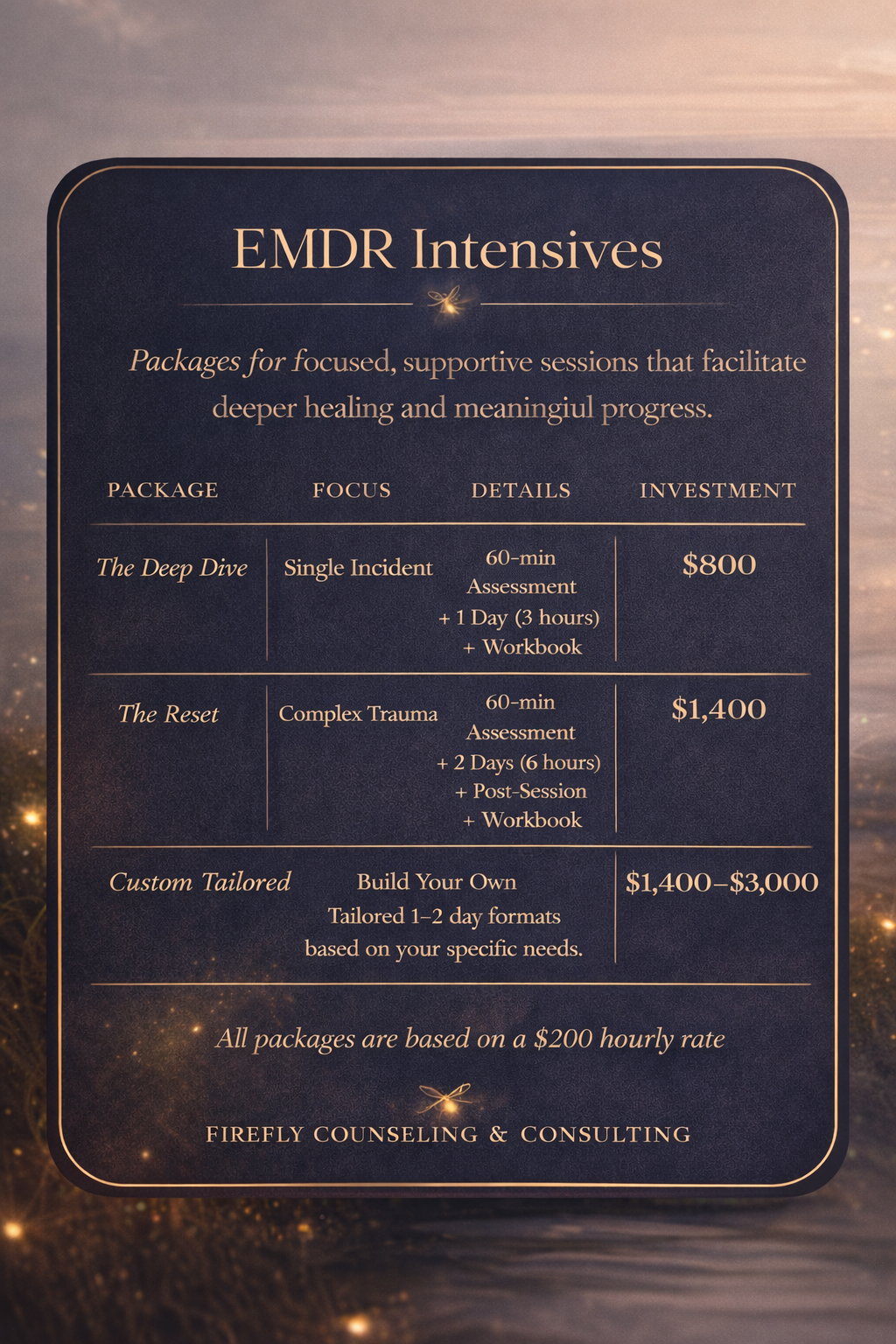EMDR Intensive Packages