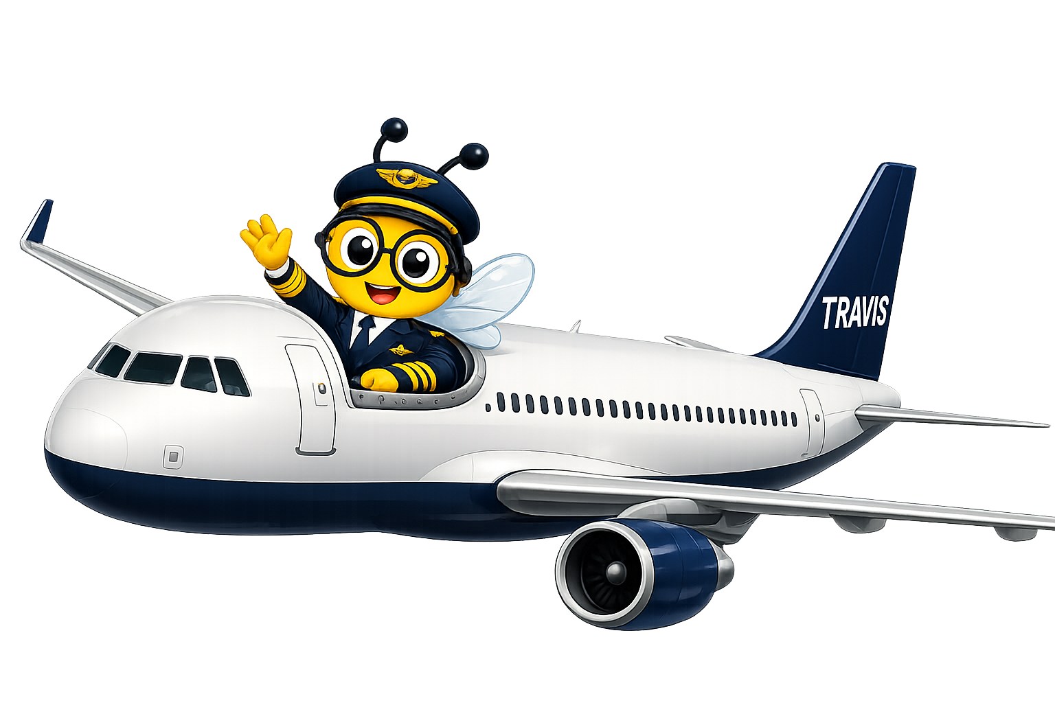Captain Travis flying
