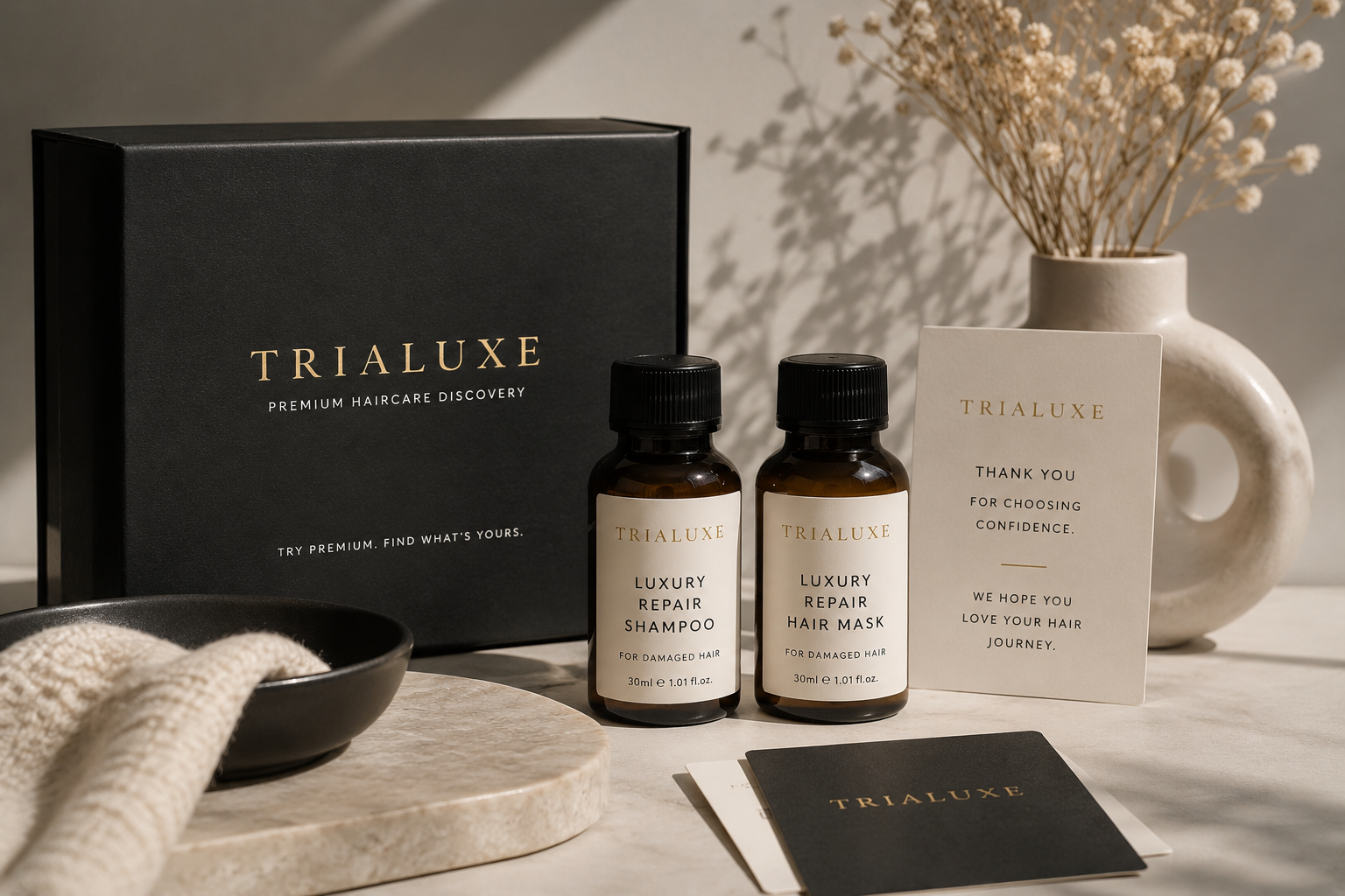 Premium haircare discovery kits
