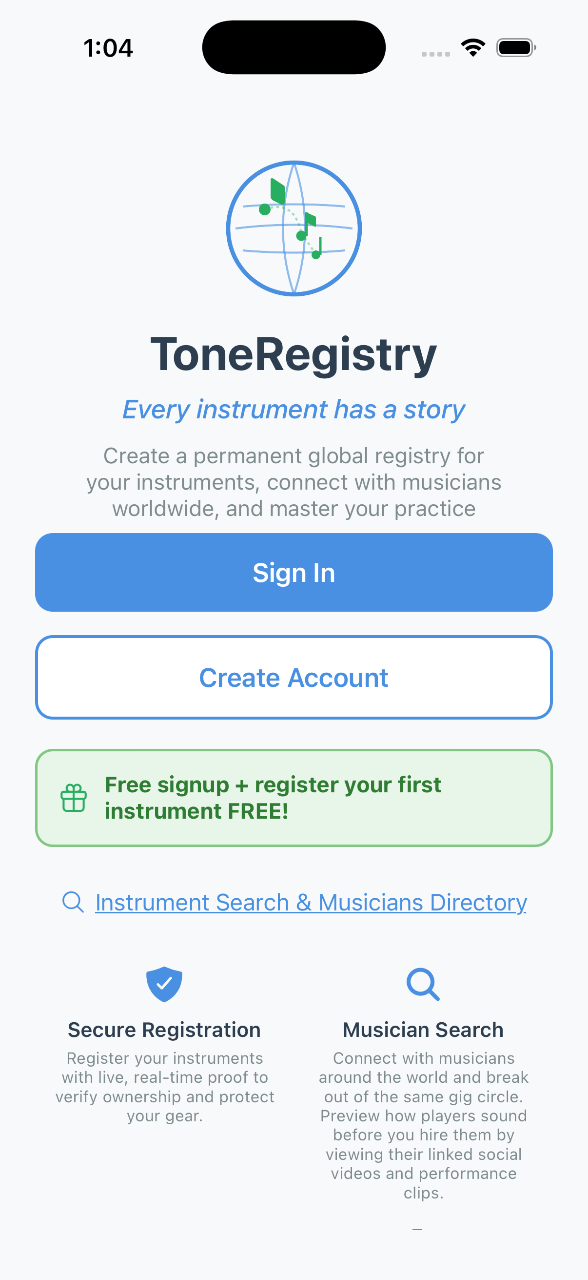 ToneRegistry App
