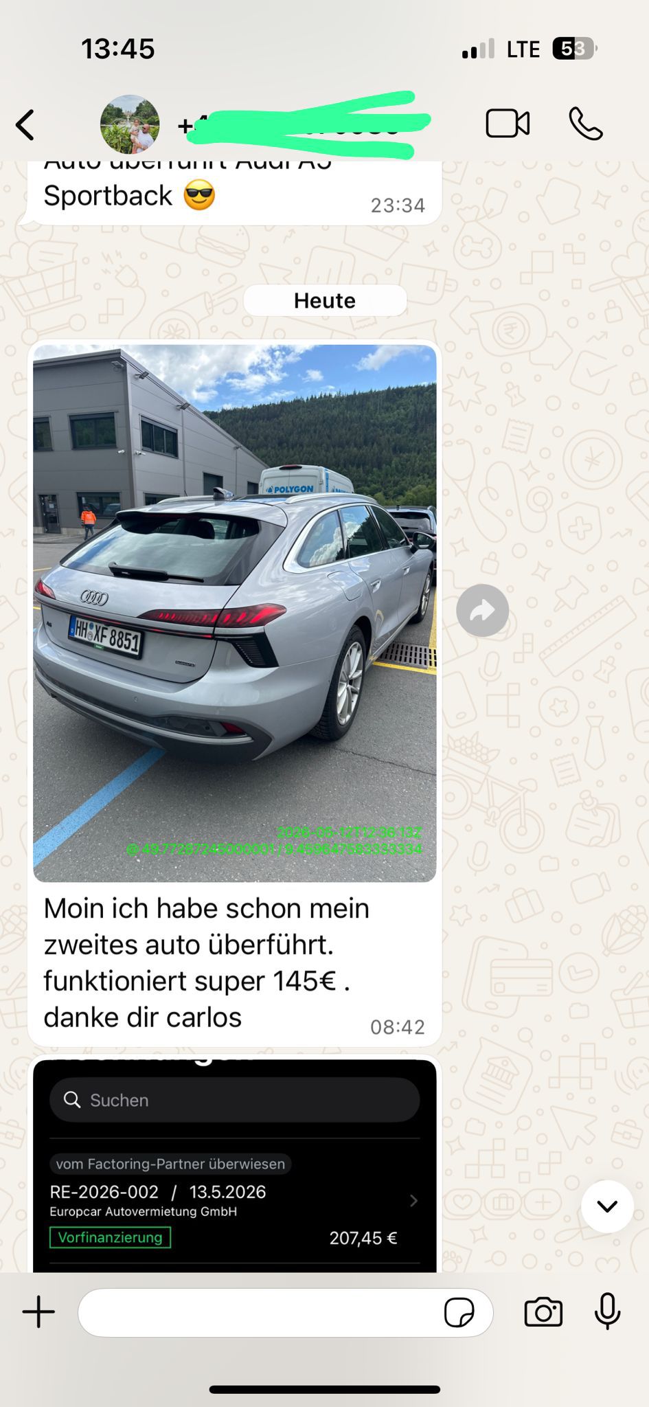 WhatsApp-Stimme: Audi A6 Sportback