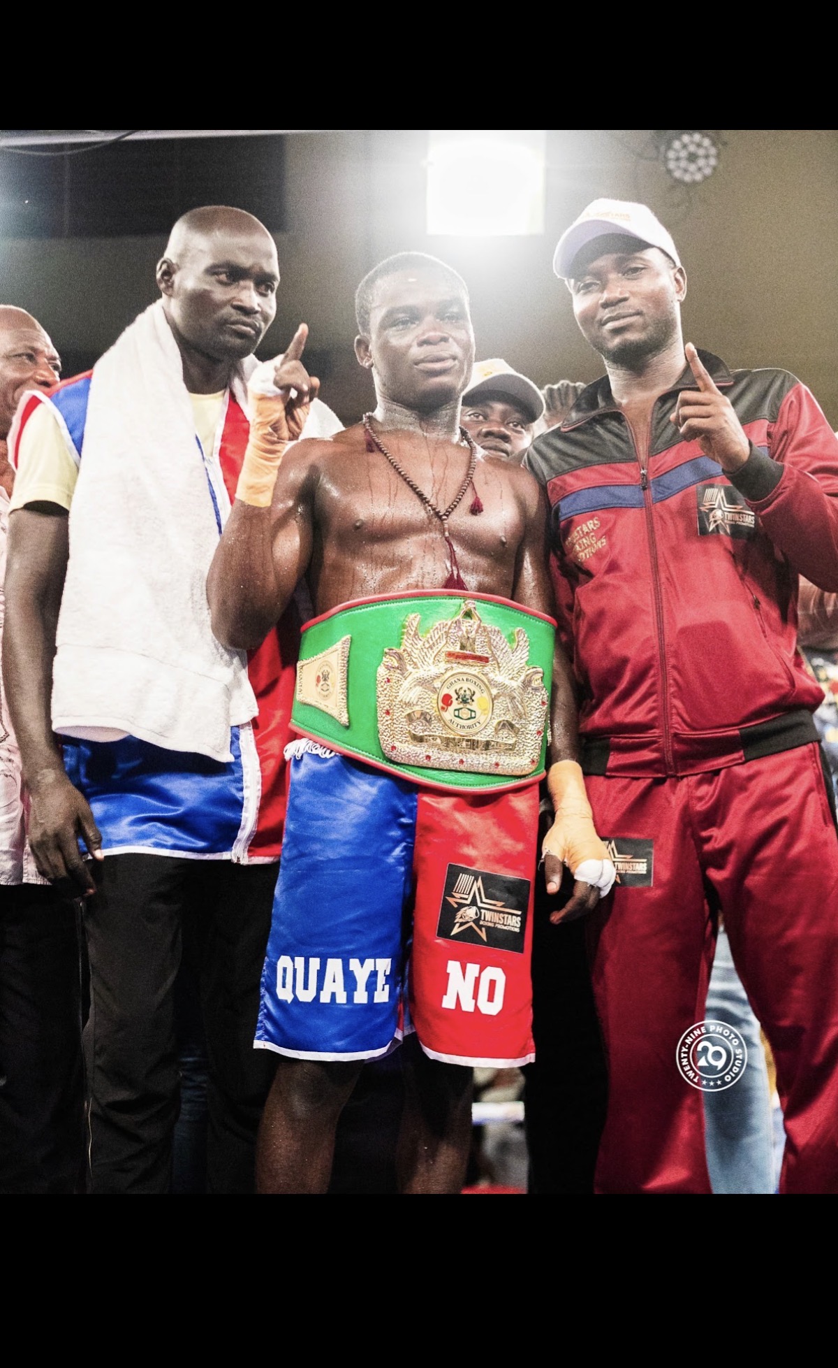 Belt presentation by Ghana Boxing Authority officials.