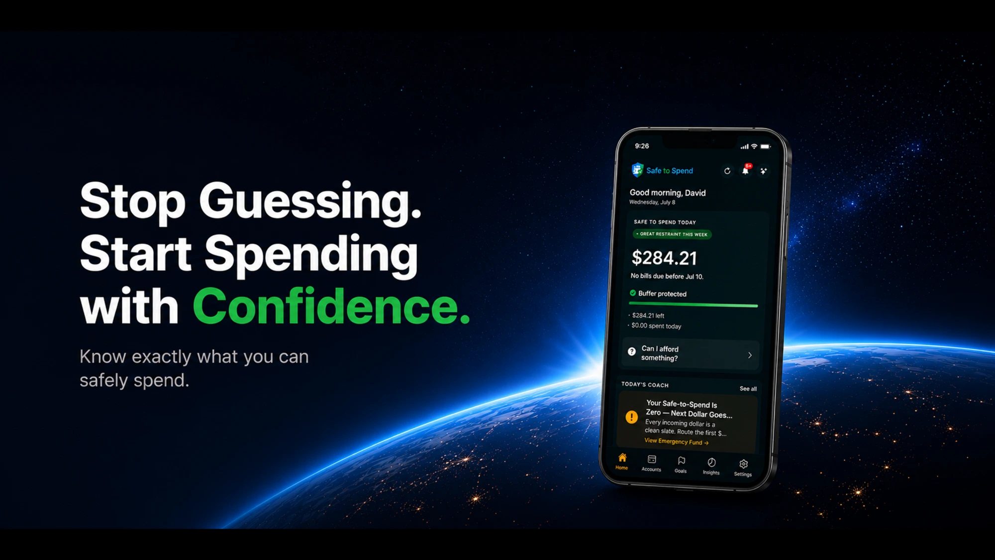 Safe to Spend — Stop guessing, start spending with confidence