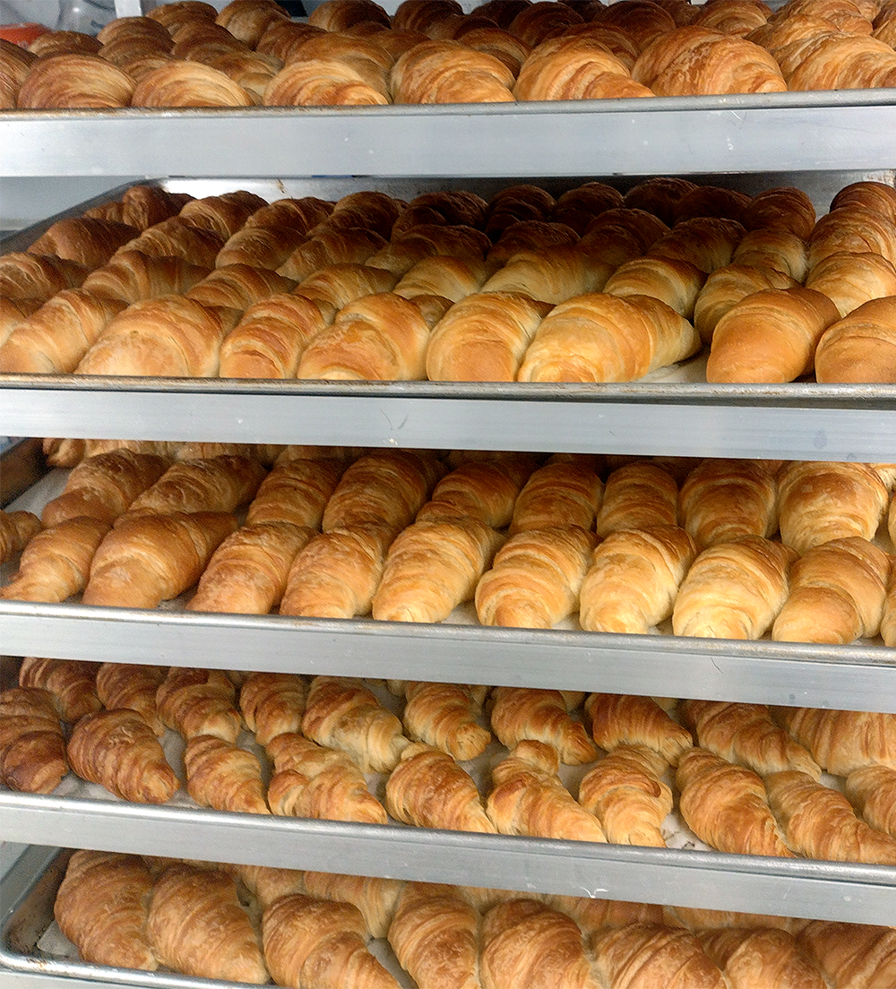 Tray of croissants