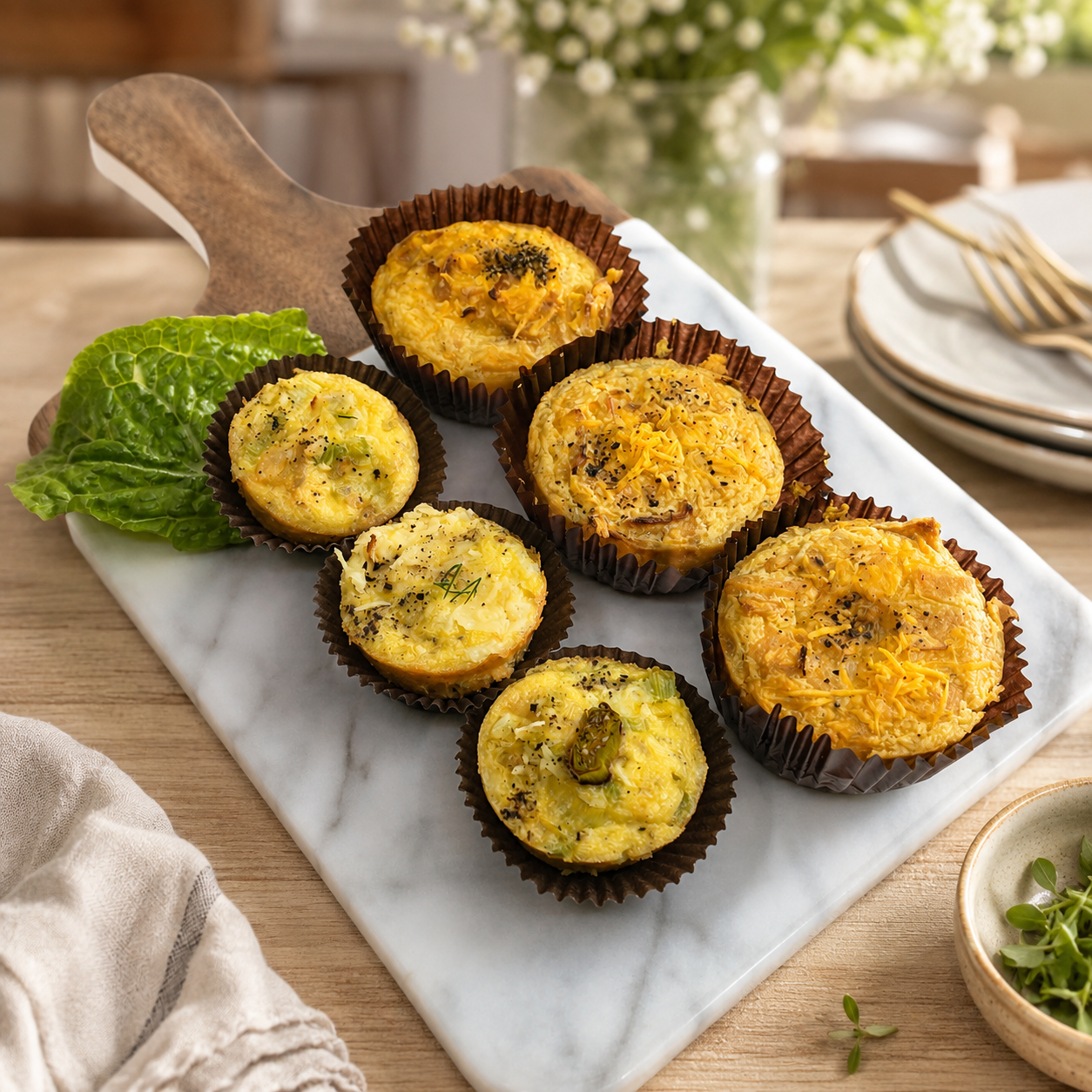 Plant-based savory egg & cheese frittata cups