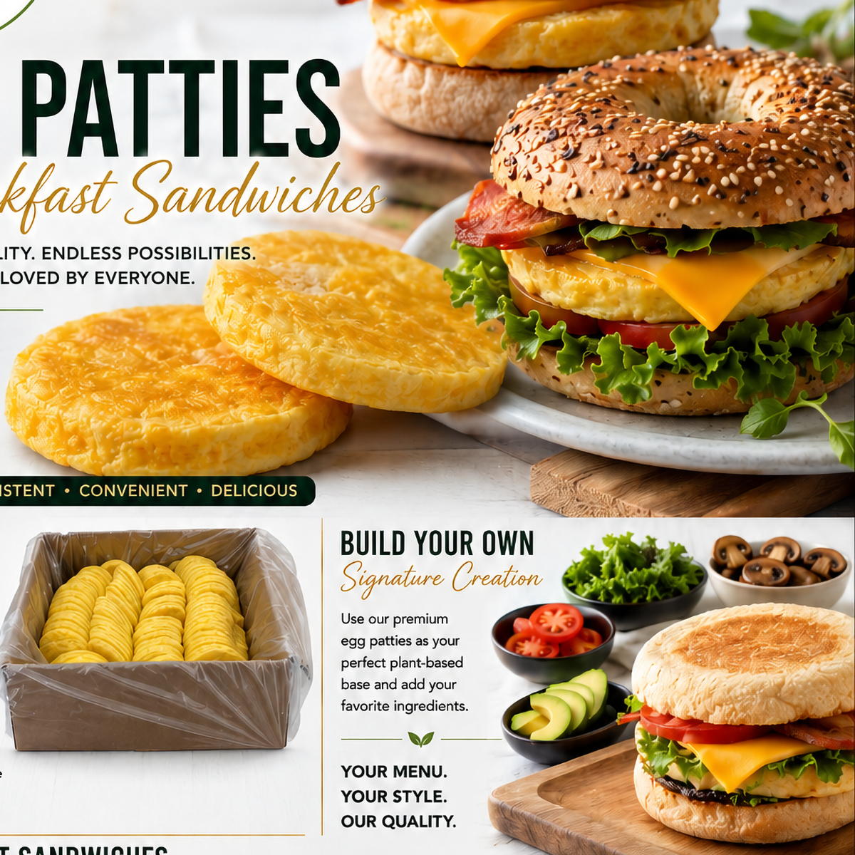 Plant-Based Egg Patties & Sandwiches