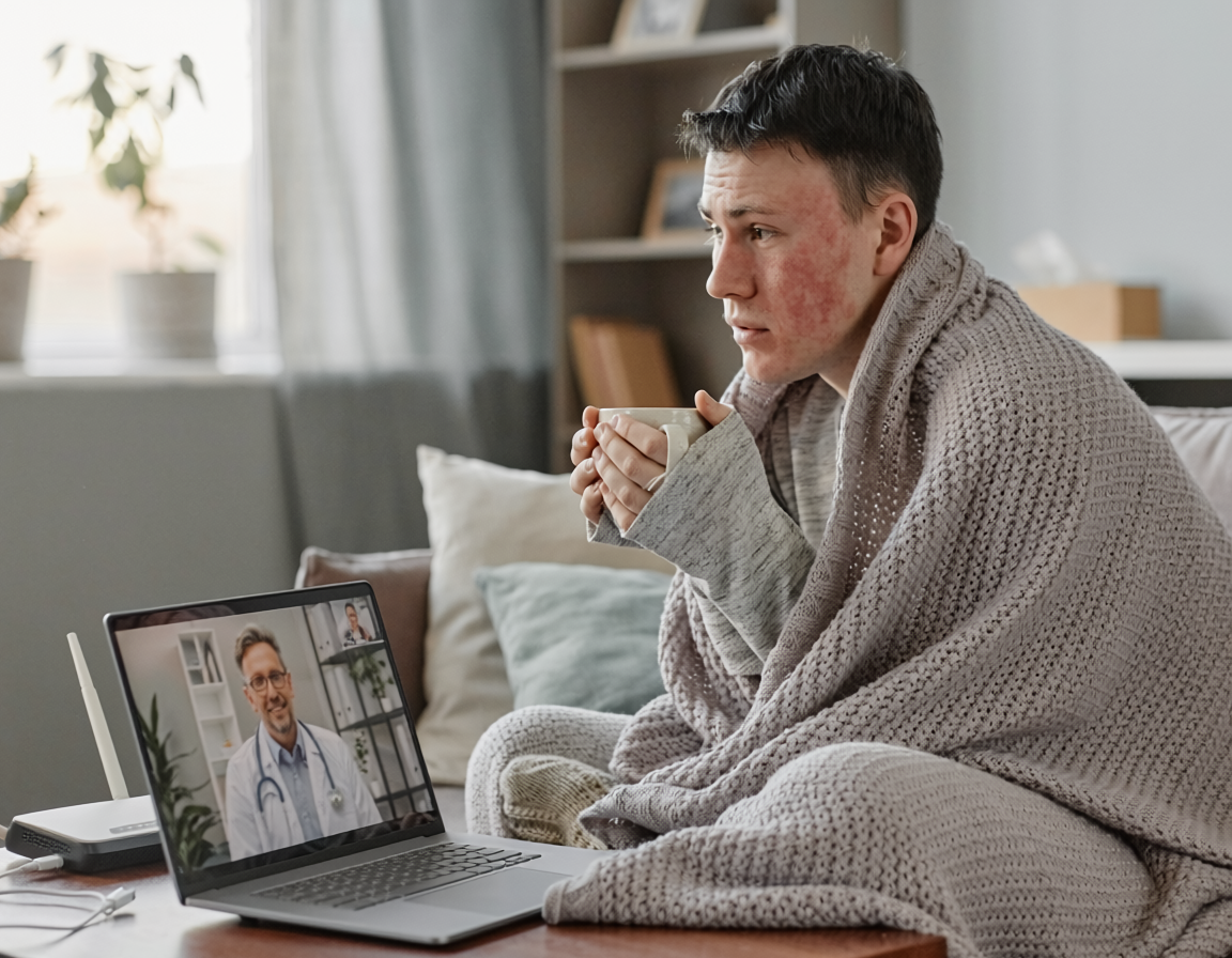 Person resting at home