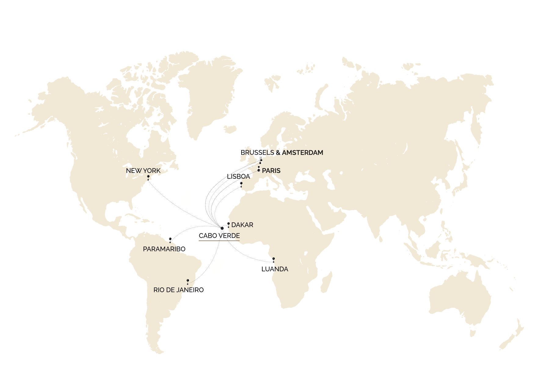 Carte 2 — Connexions internationales