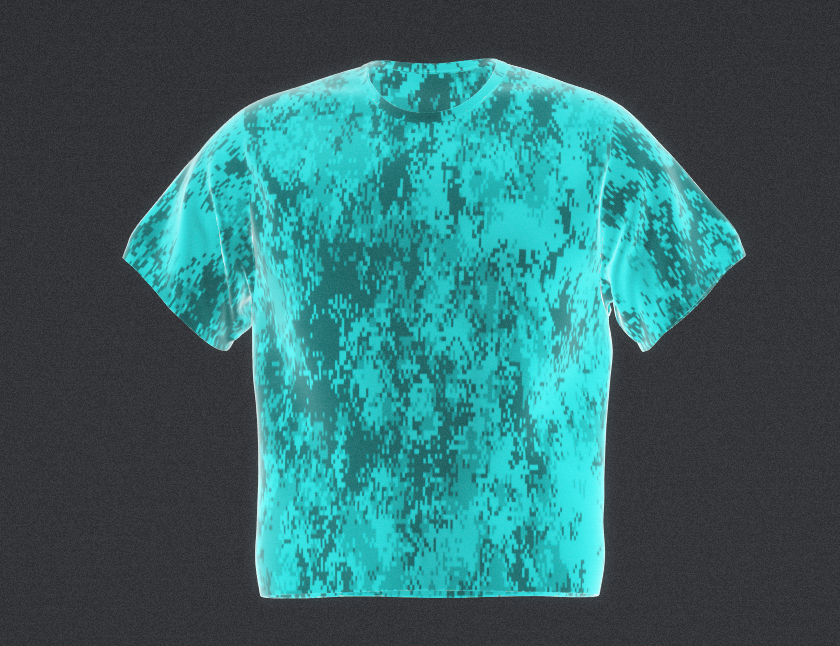Try-on garment being scanned