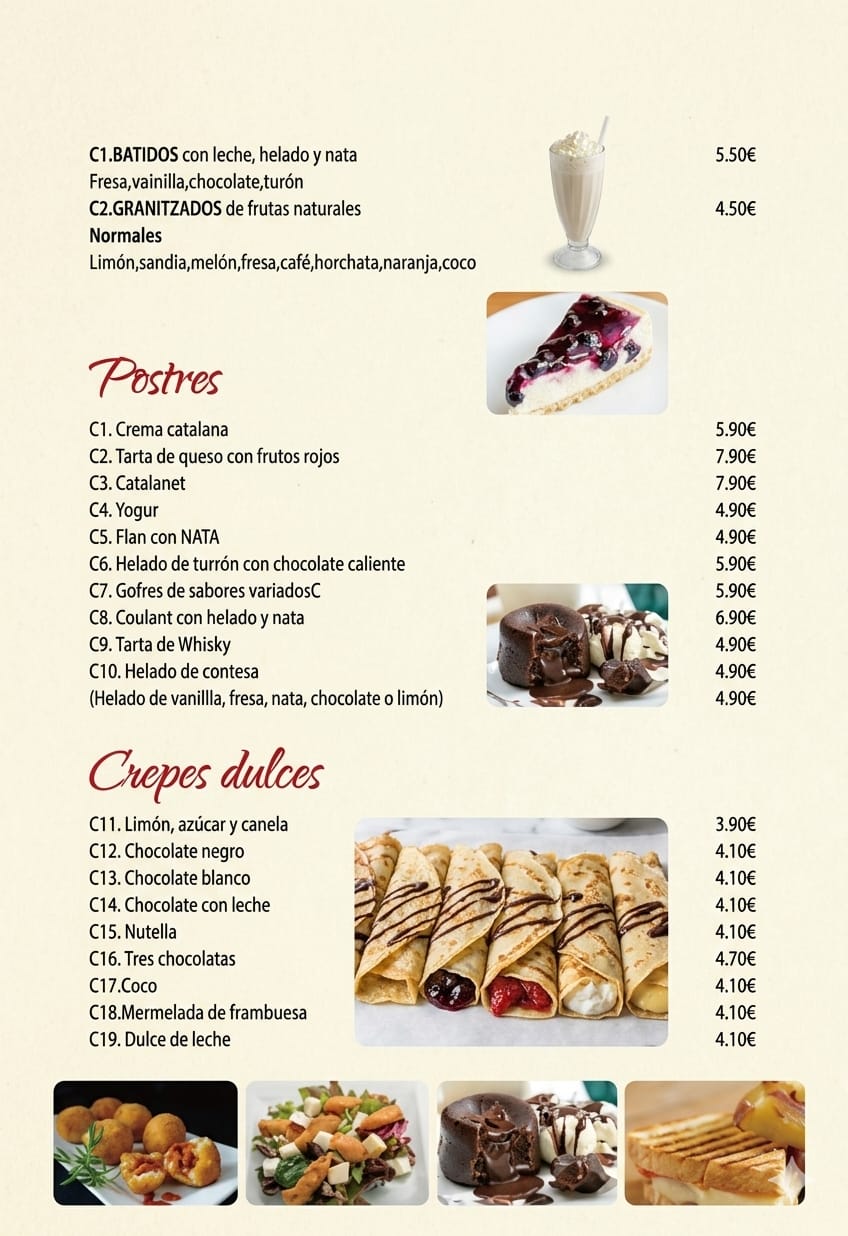 Postres y Crepes Dulces