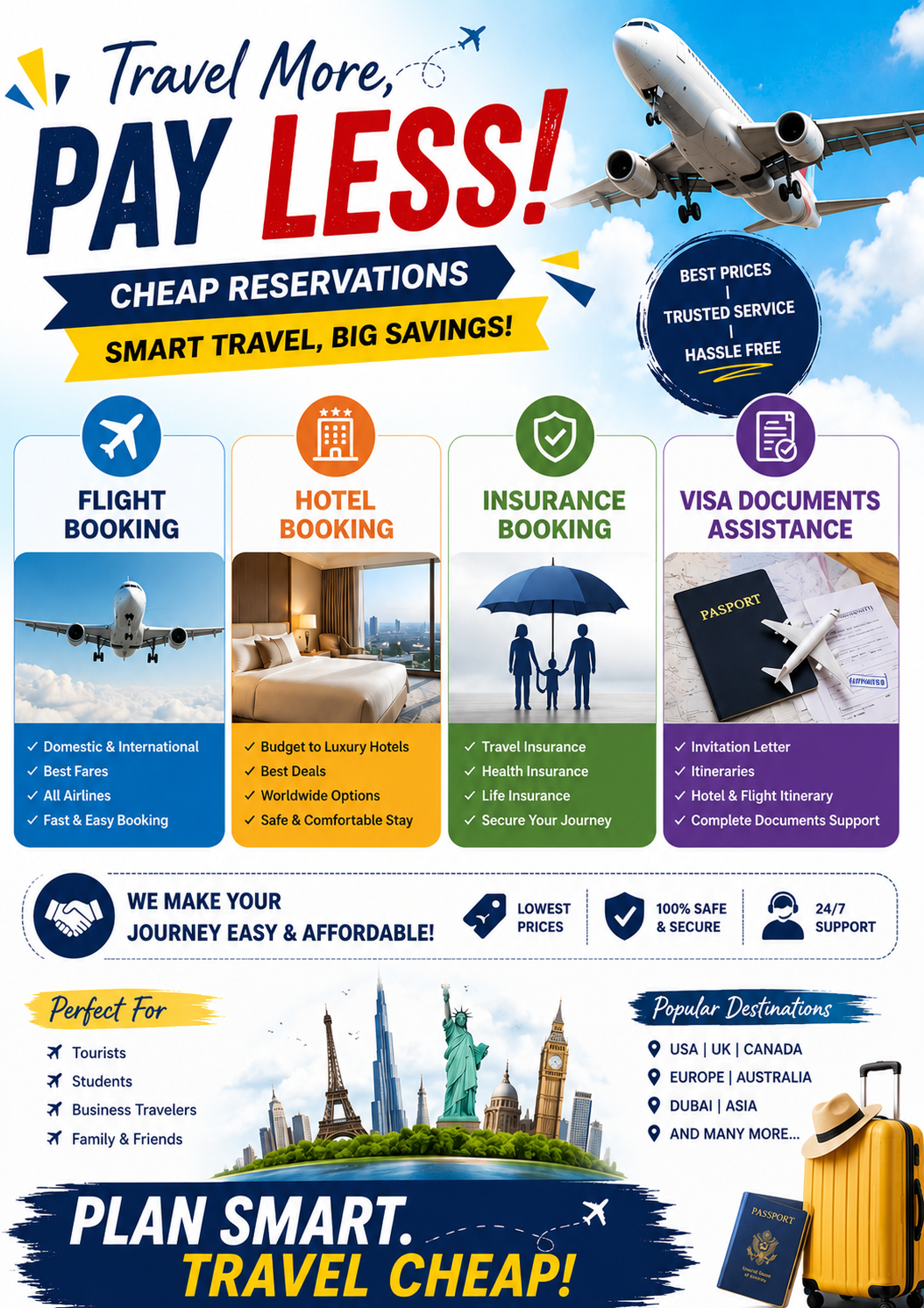 Cheap Reservations · Travel More, Pay Less
