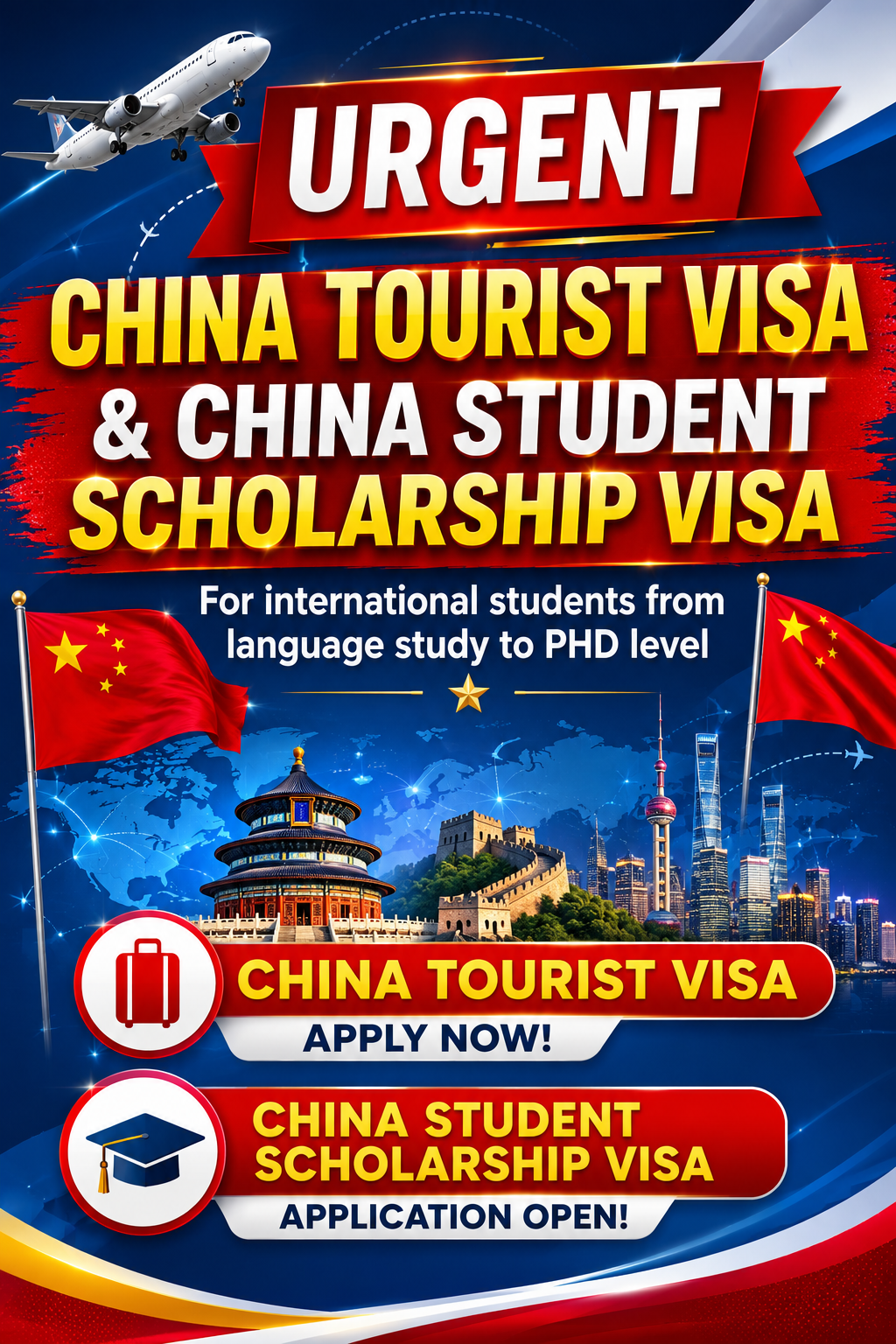 China Student & Tourist Visa additional offering
