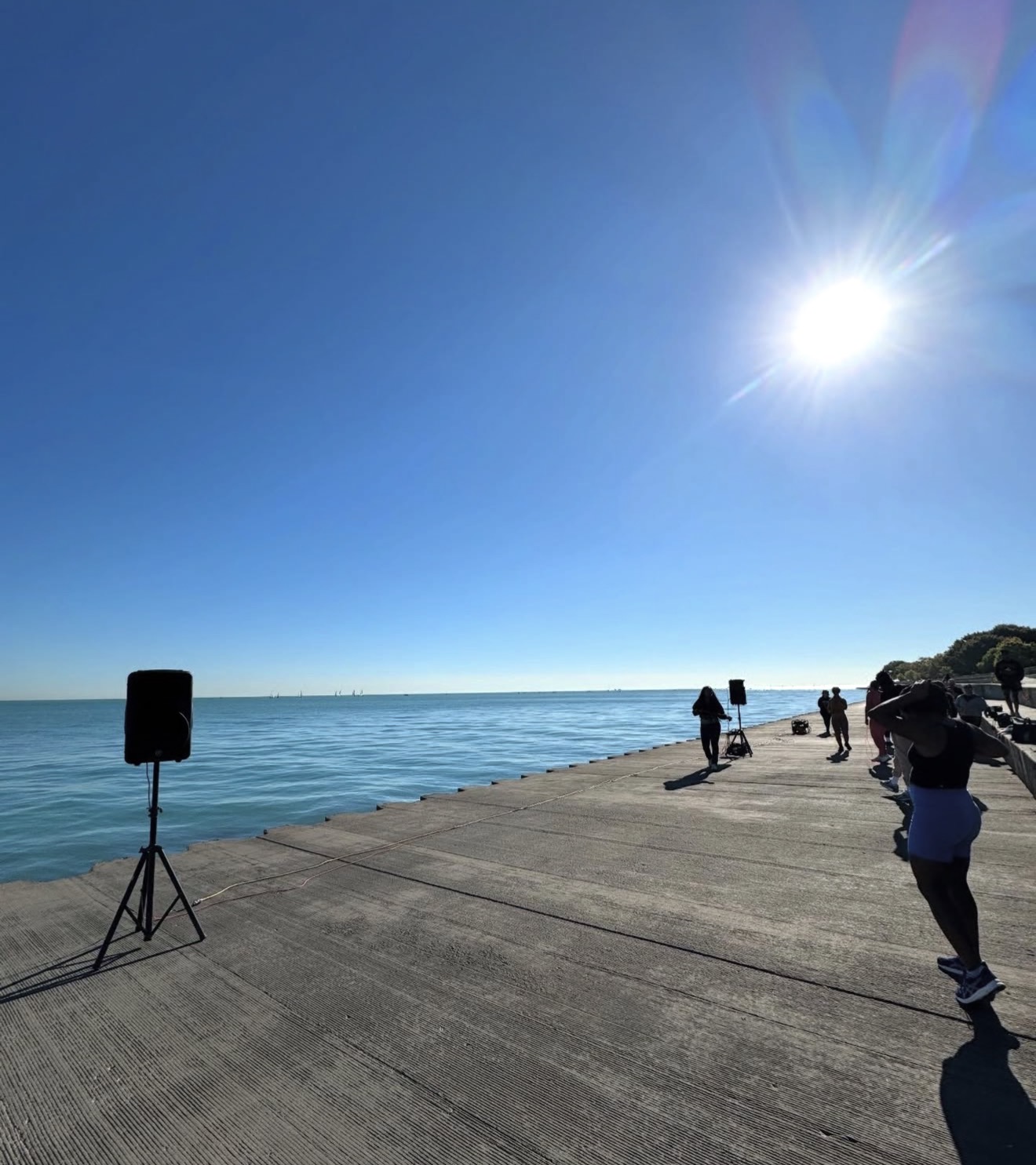 Morning movement by the water