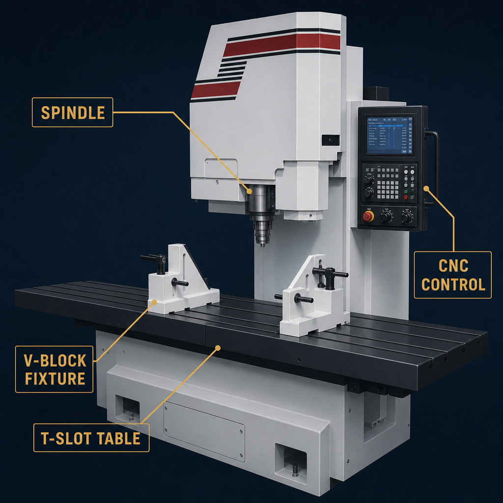 EPE CNC machining center remanufacturing an engine block