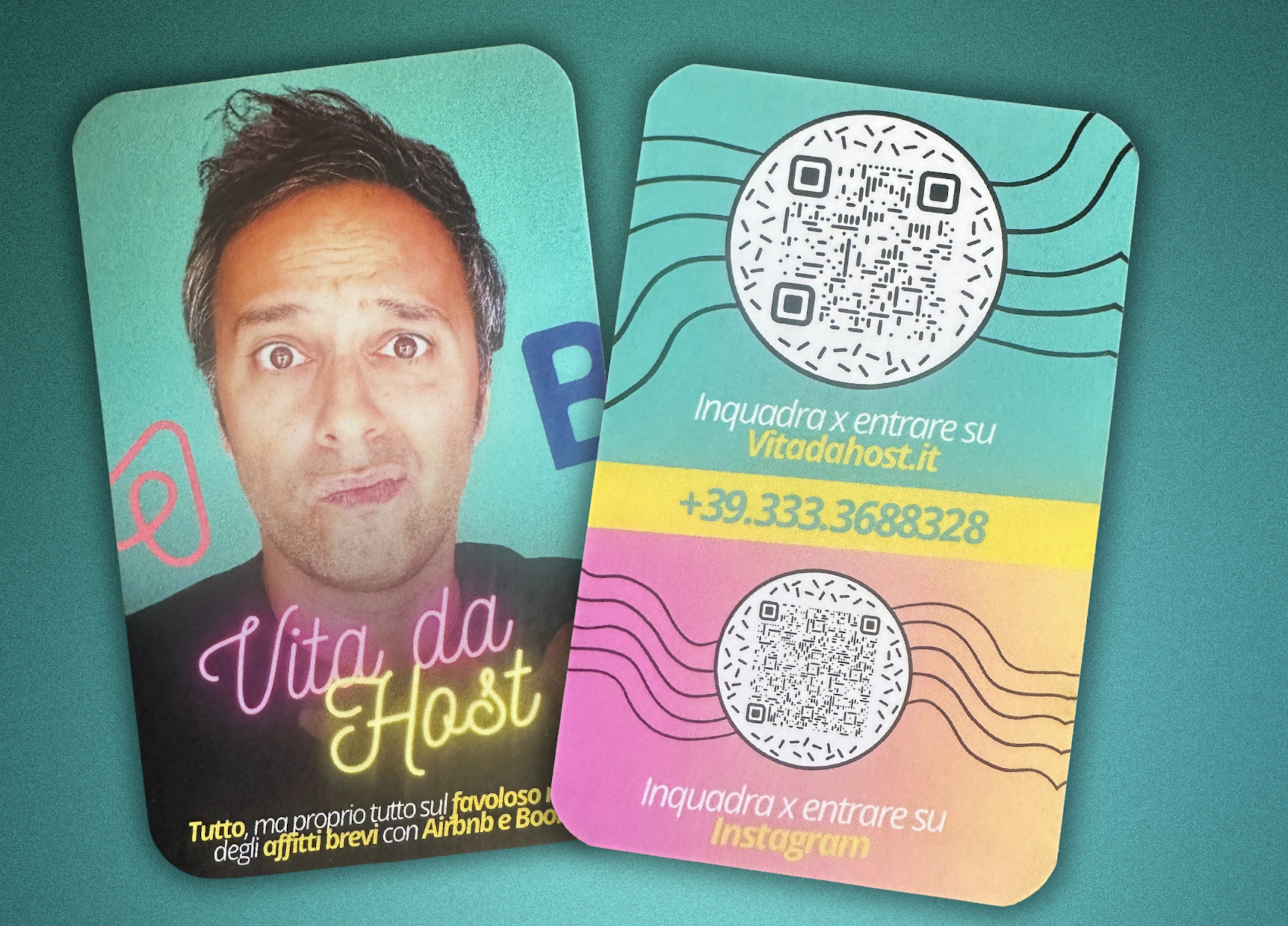 Biglietti da visita Vita da Host con QR, fronte e retro