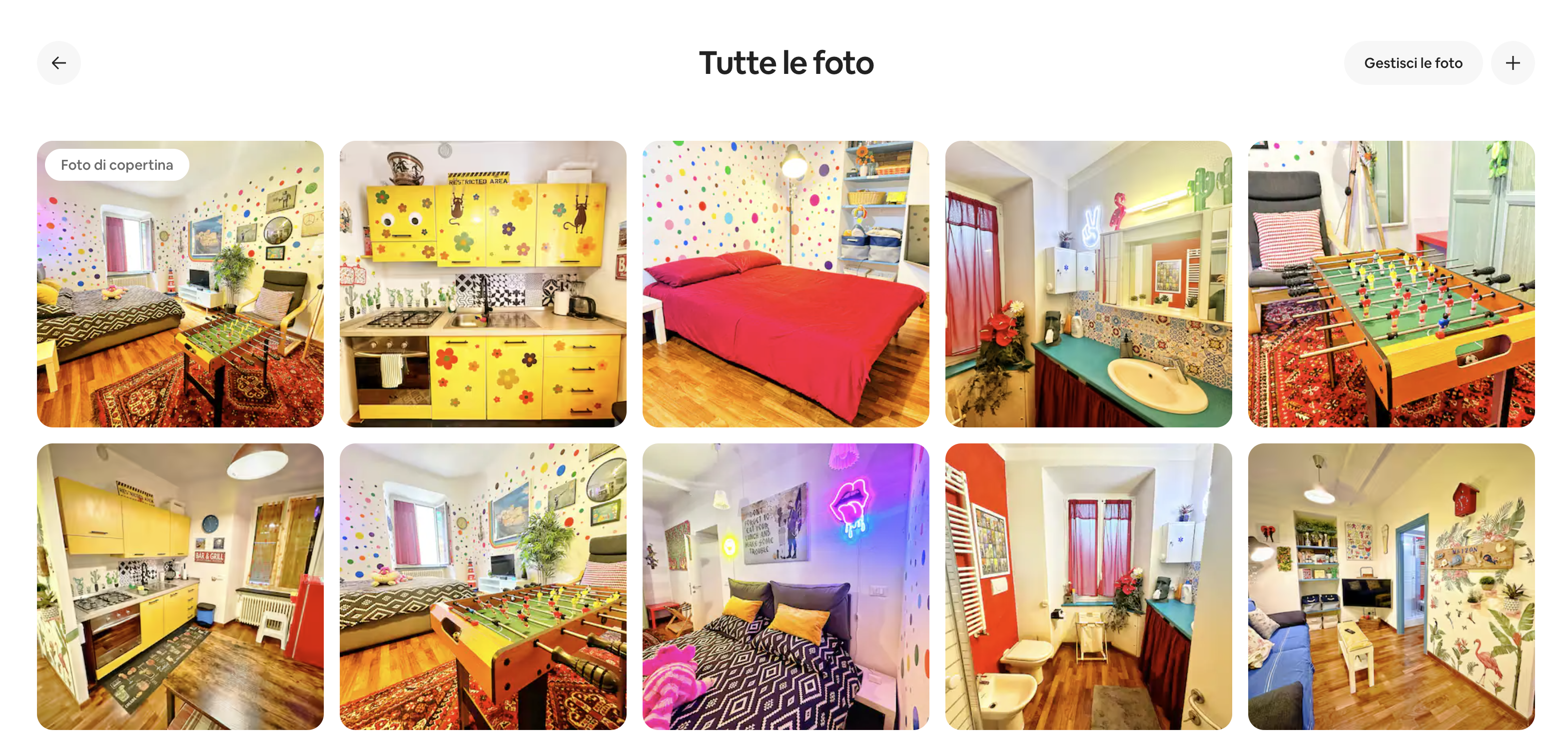 Esempio screenshot galleria foto annuncio Airbnb
