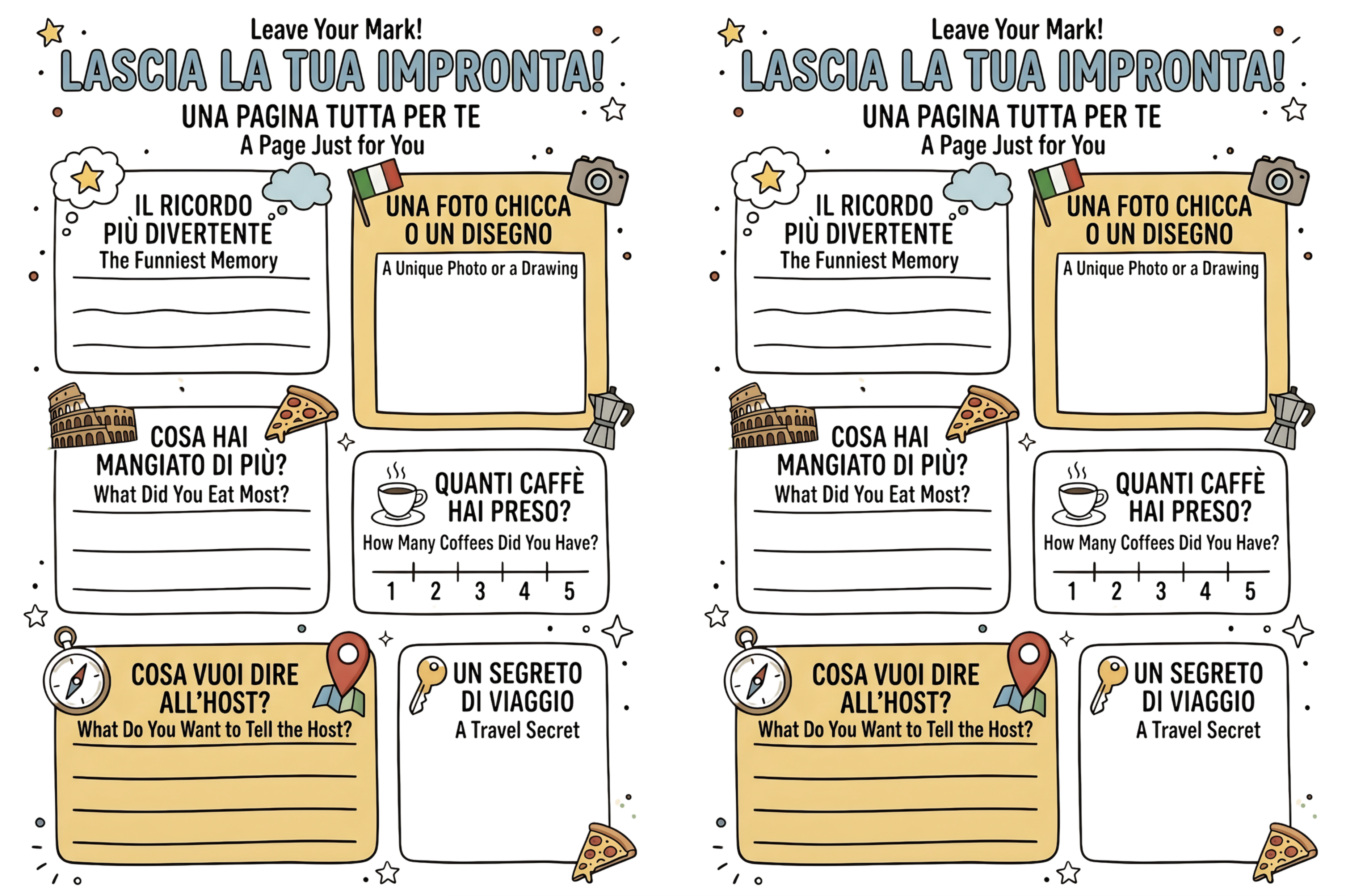 GuestBook Non-Noioso · pagine interne (Lascia la tua impronta)