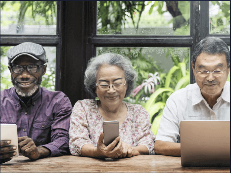 Seniors learning digital skills