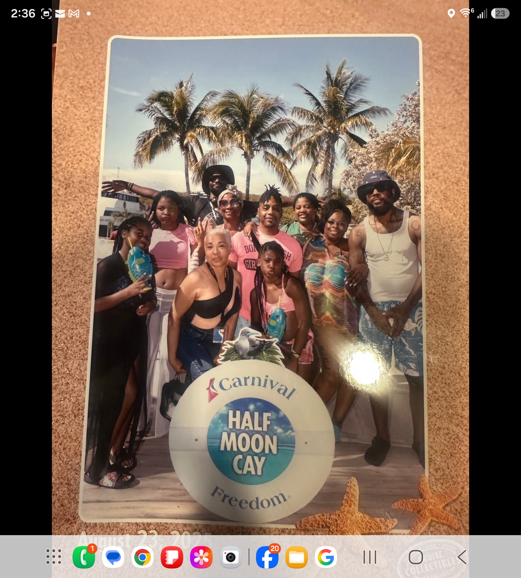Half Moon Cay — Group Shot Under the Palms