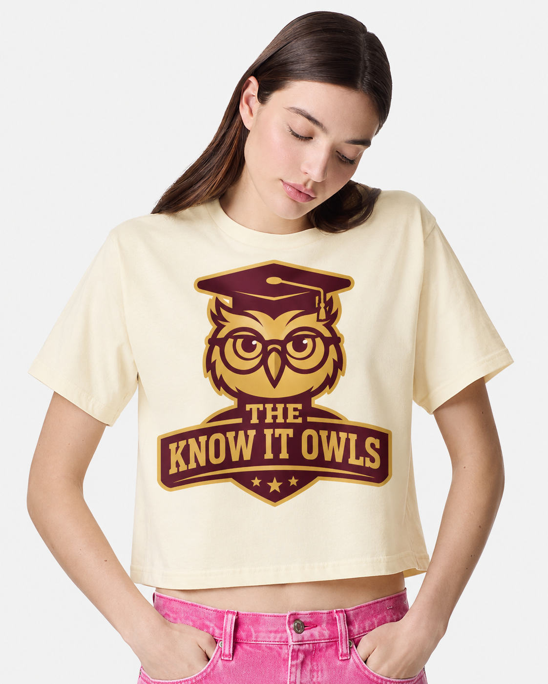 Owls Cropped Tee