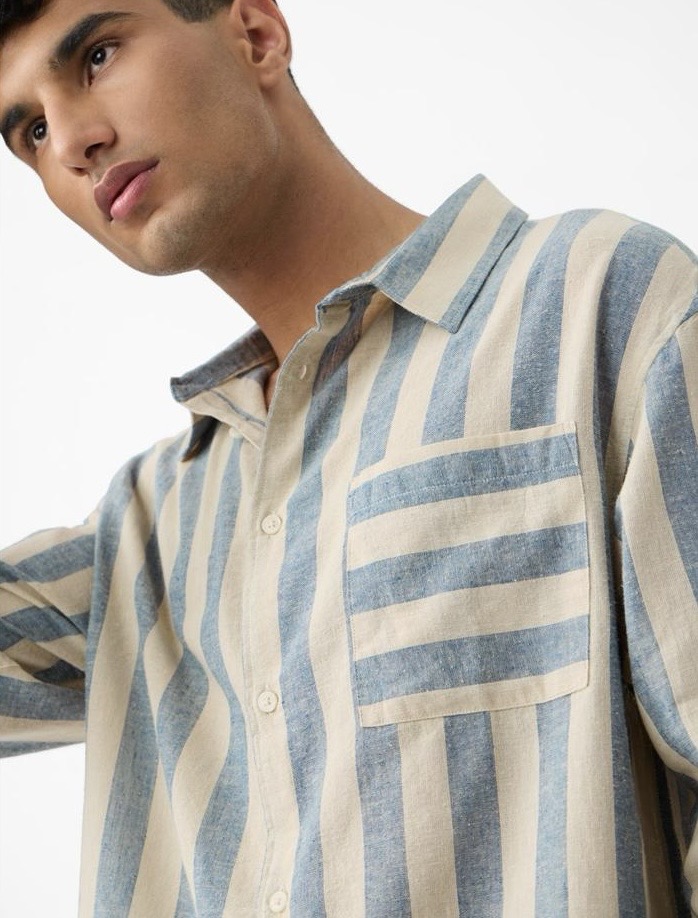 Coastal Breeze Striped Linen Shirt