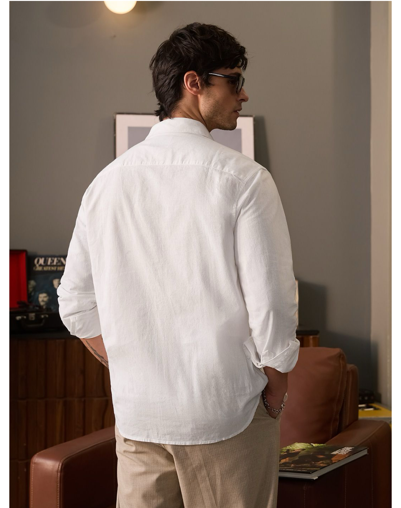 Classic White Linen Blend Shirt 4