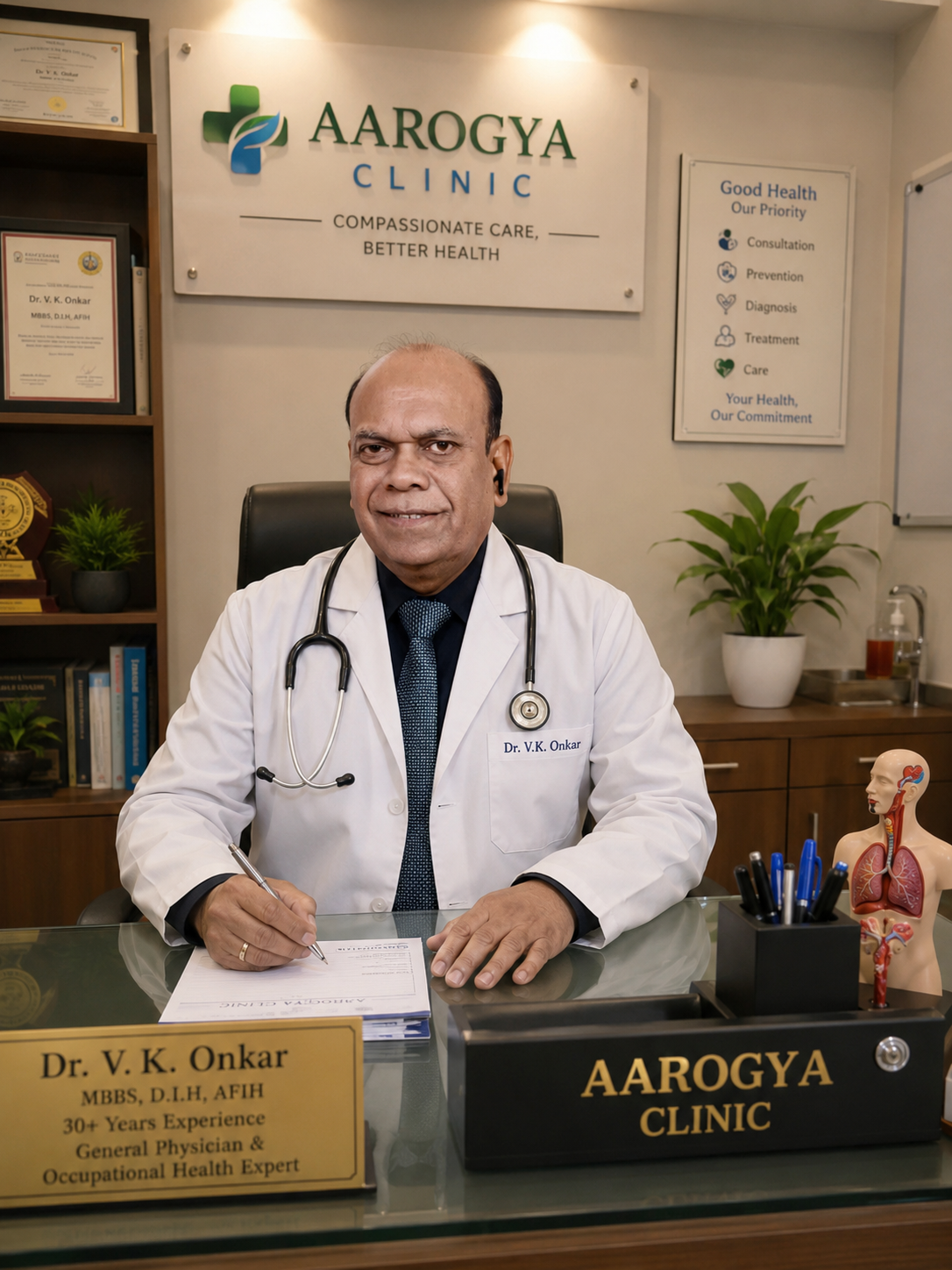 Dr. V. K. Onkar at Aarogya Clinic