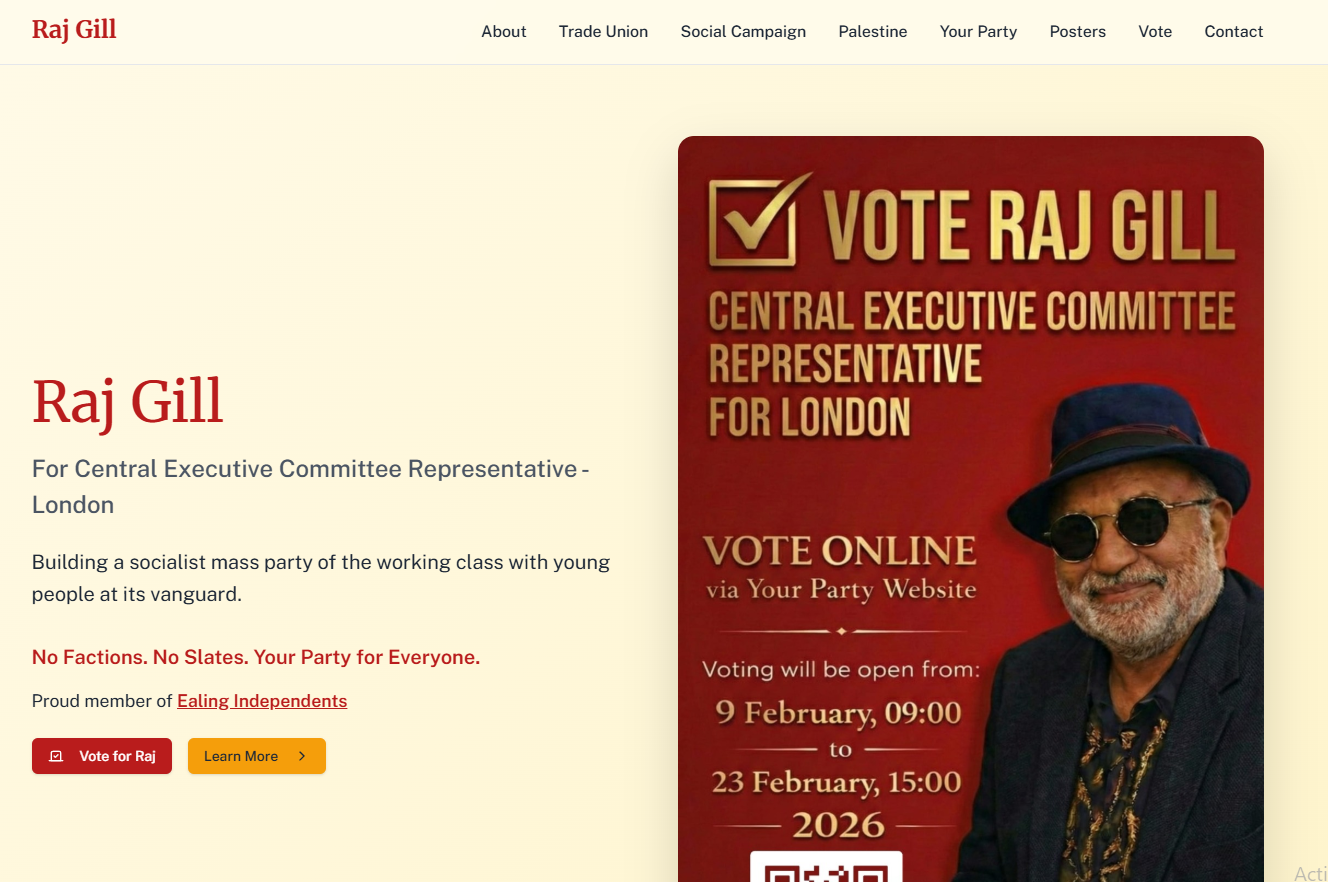 Vote Raj Gill — Political campaign