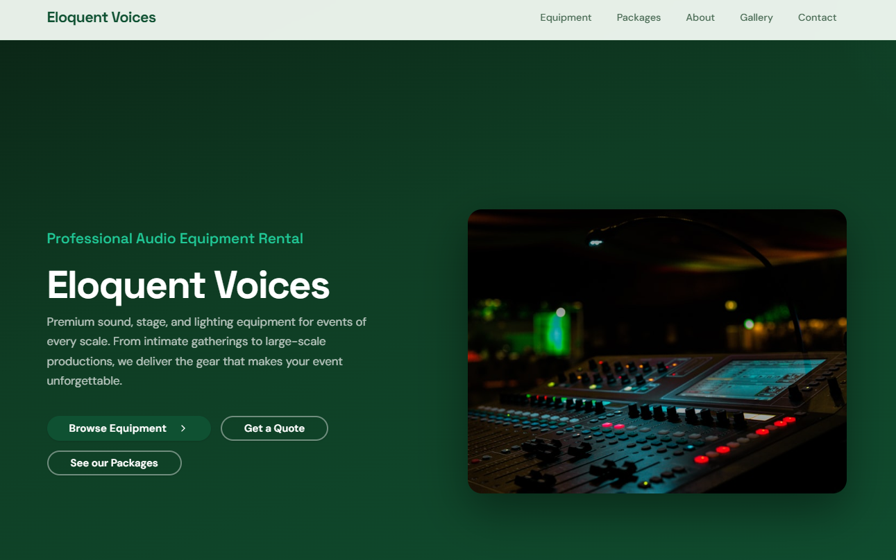 Eloquent Voices — Audio equipment rental