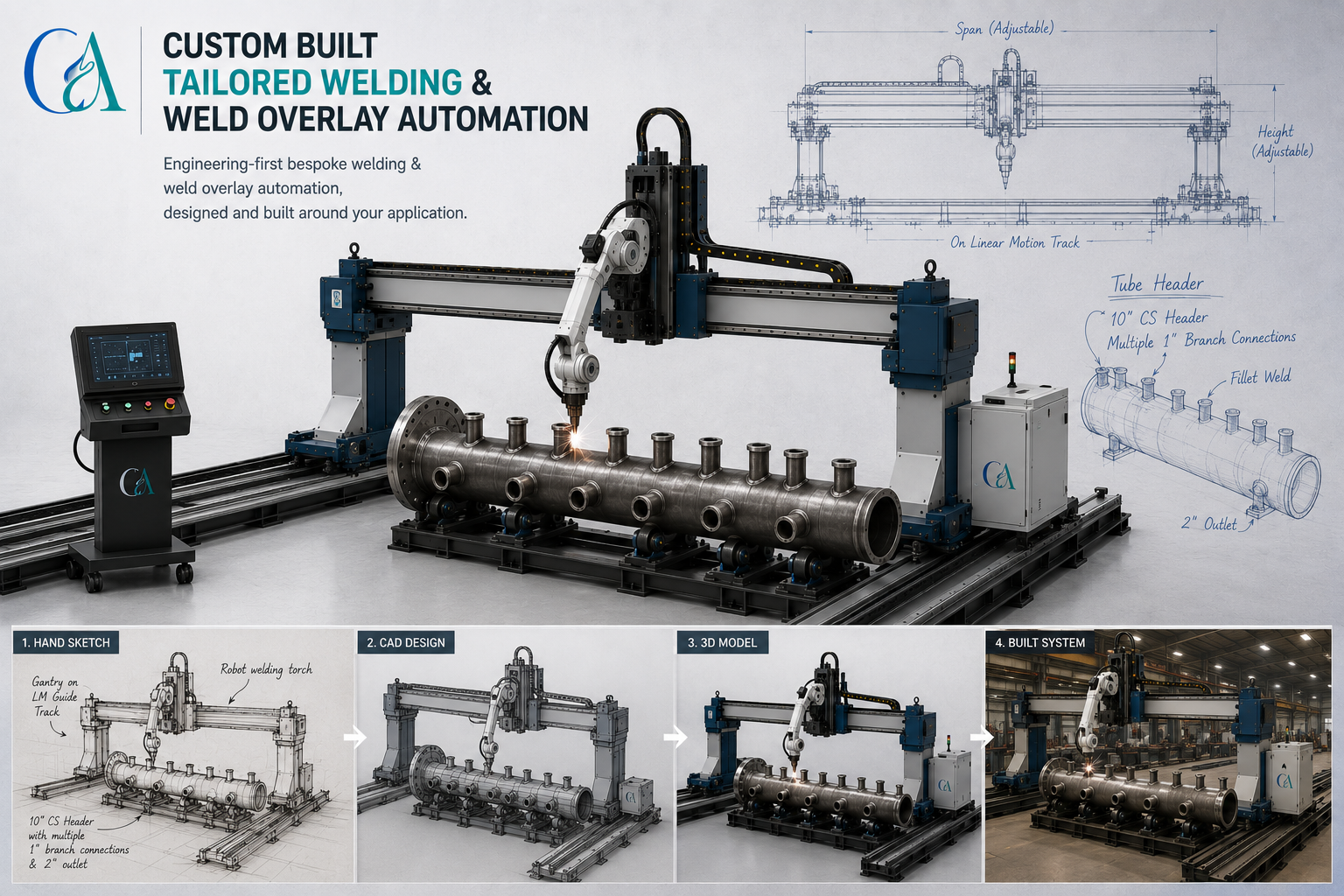 Custom Built Tailored Welding & Weld Overlay Automation — supporting view