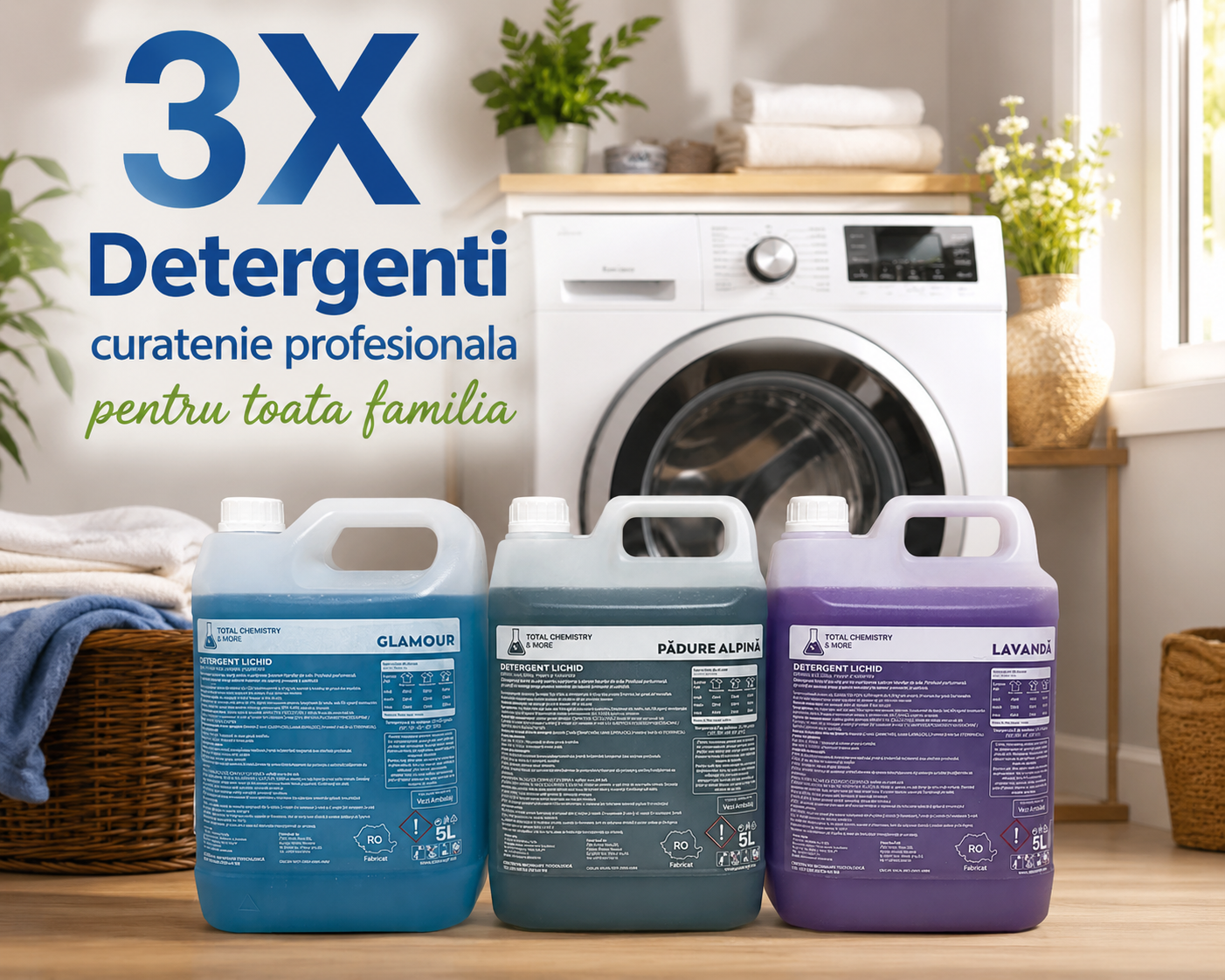 Pachet XXXL detergent — Lavandă, Pădure Alpină, Glamour