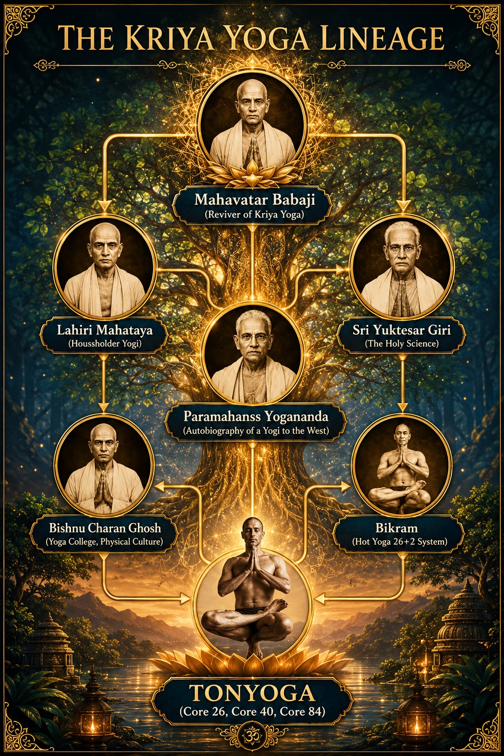 The Kriya Yoga Lineage — from Mahavatar Babaji to Tonyoga