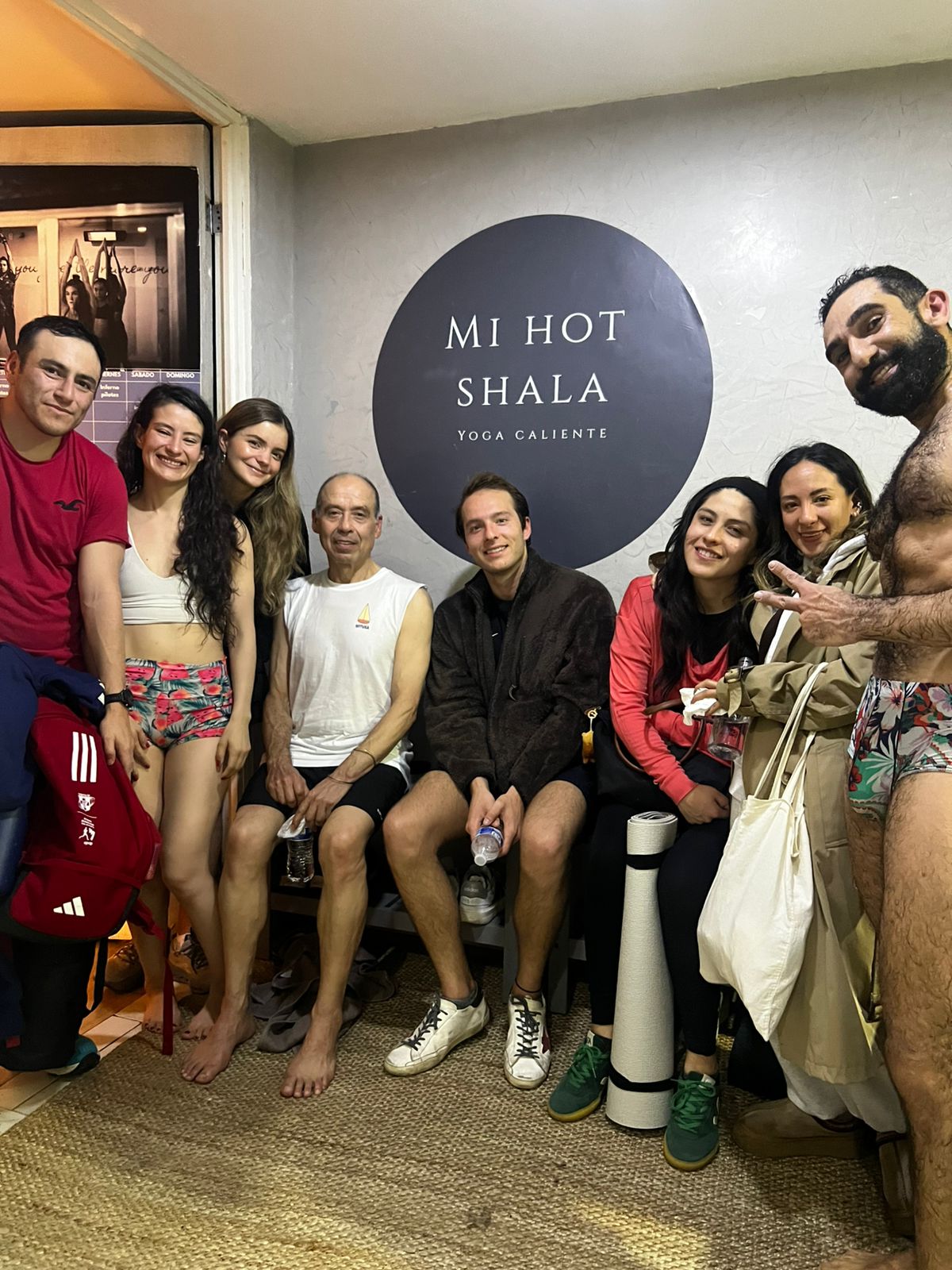 Tony Sanchez with workshop students at Mi Hot Shala