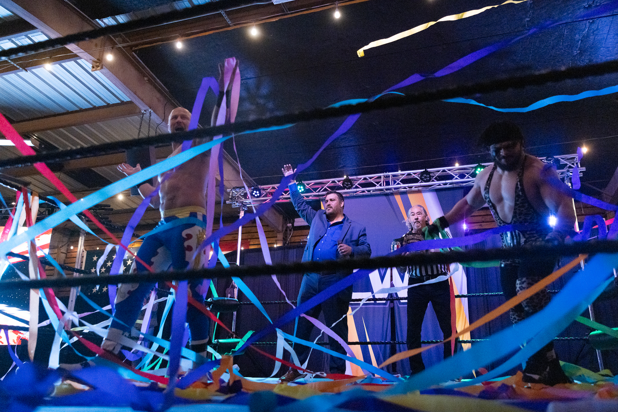 Streamers rain down in celebration