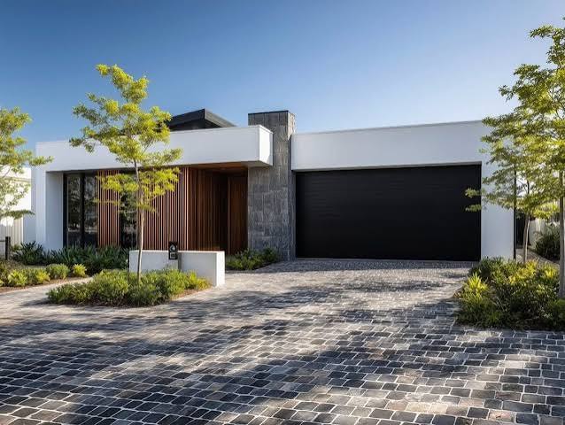 Modern Driveway in Mueller, Austin TX