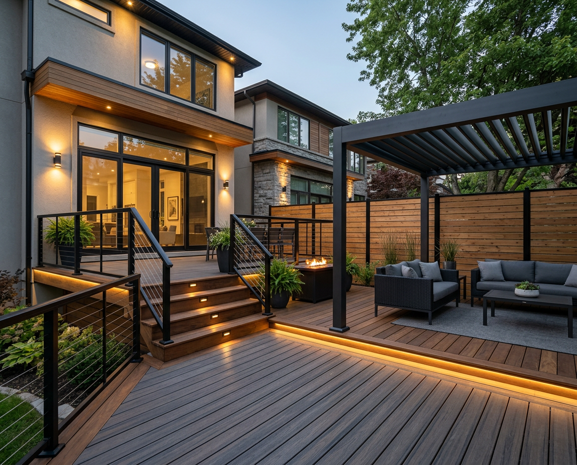 Outdoor structures, architecturally detailed.