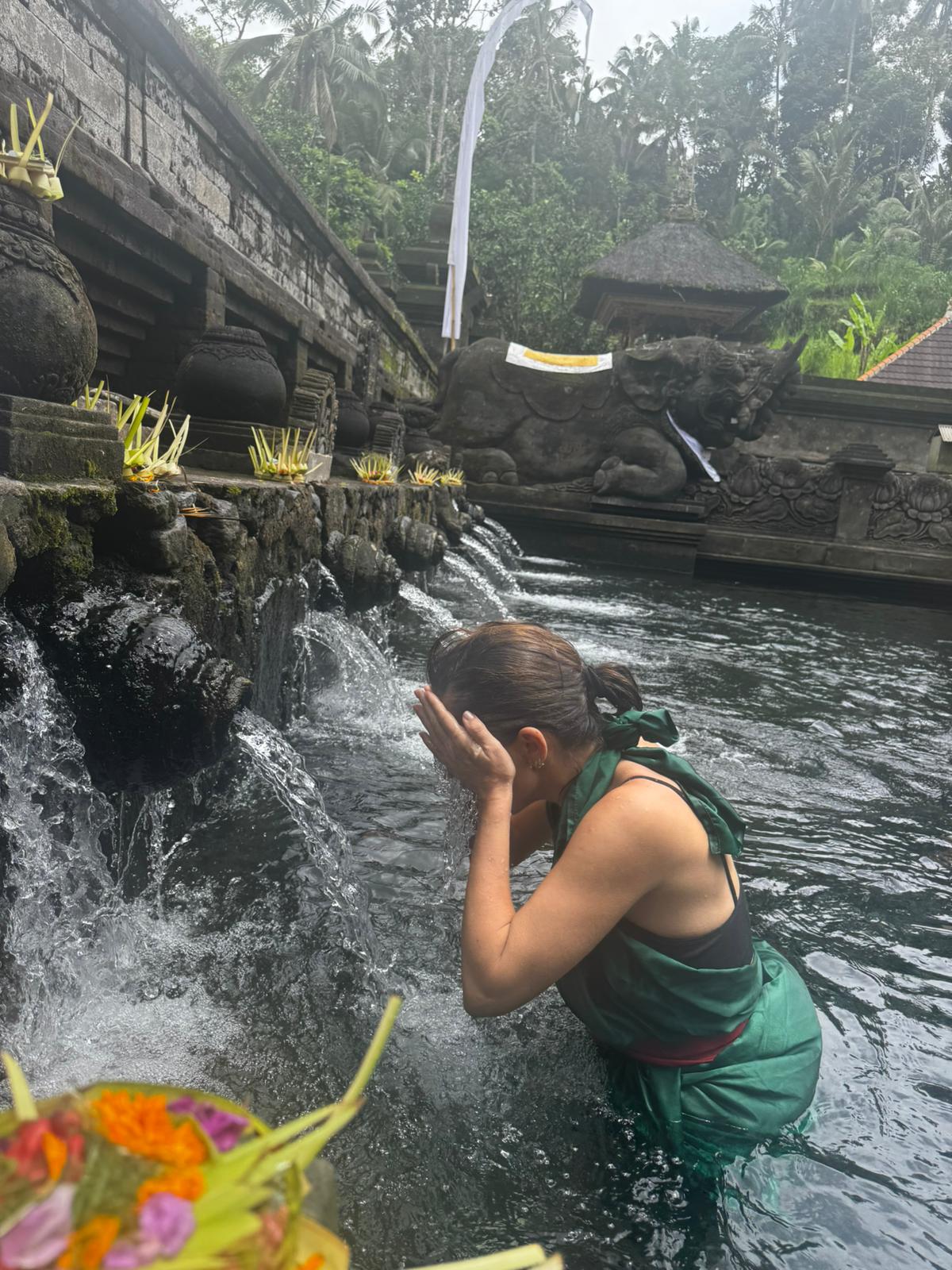 Water purification ritual at Bali temple