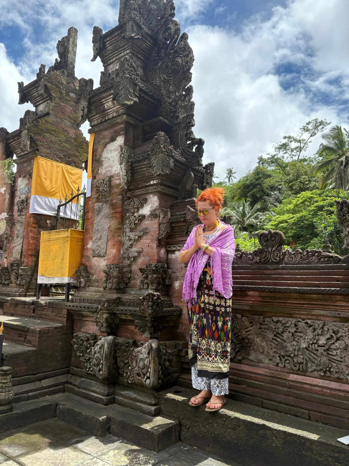 Meditation at ancient Bali temple